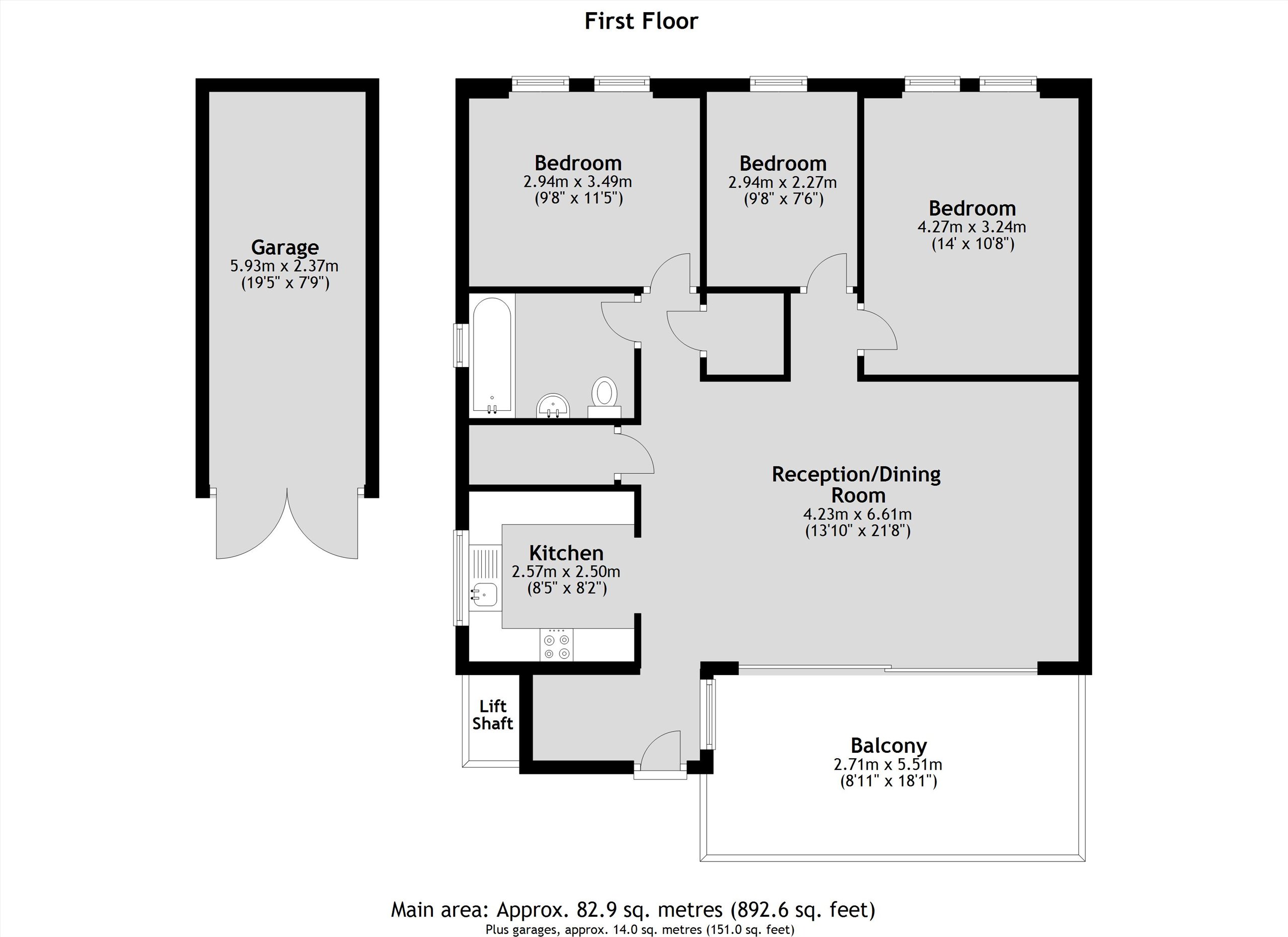 Flat 2 Sunbury House, Fordbridge Road, Sunbury-On-Thames floorplan