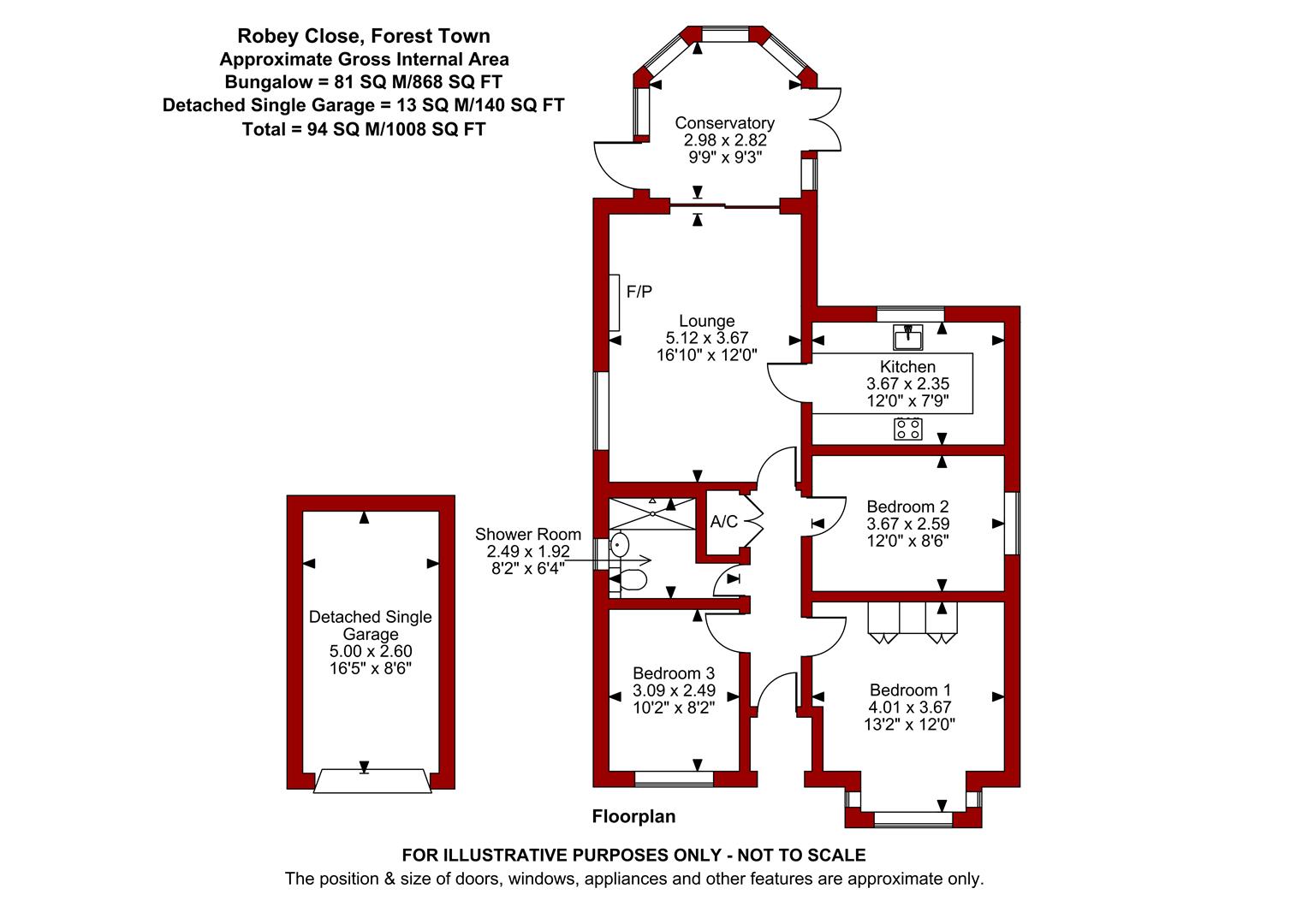 18, Robey Close, Mansfield floorplan