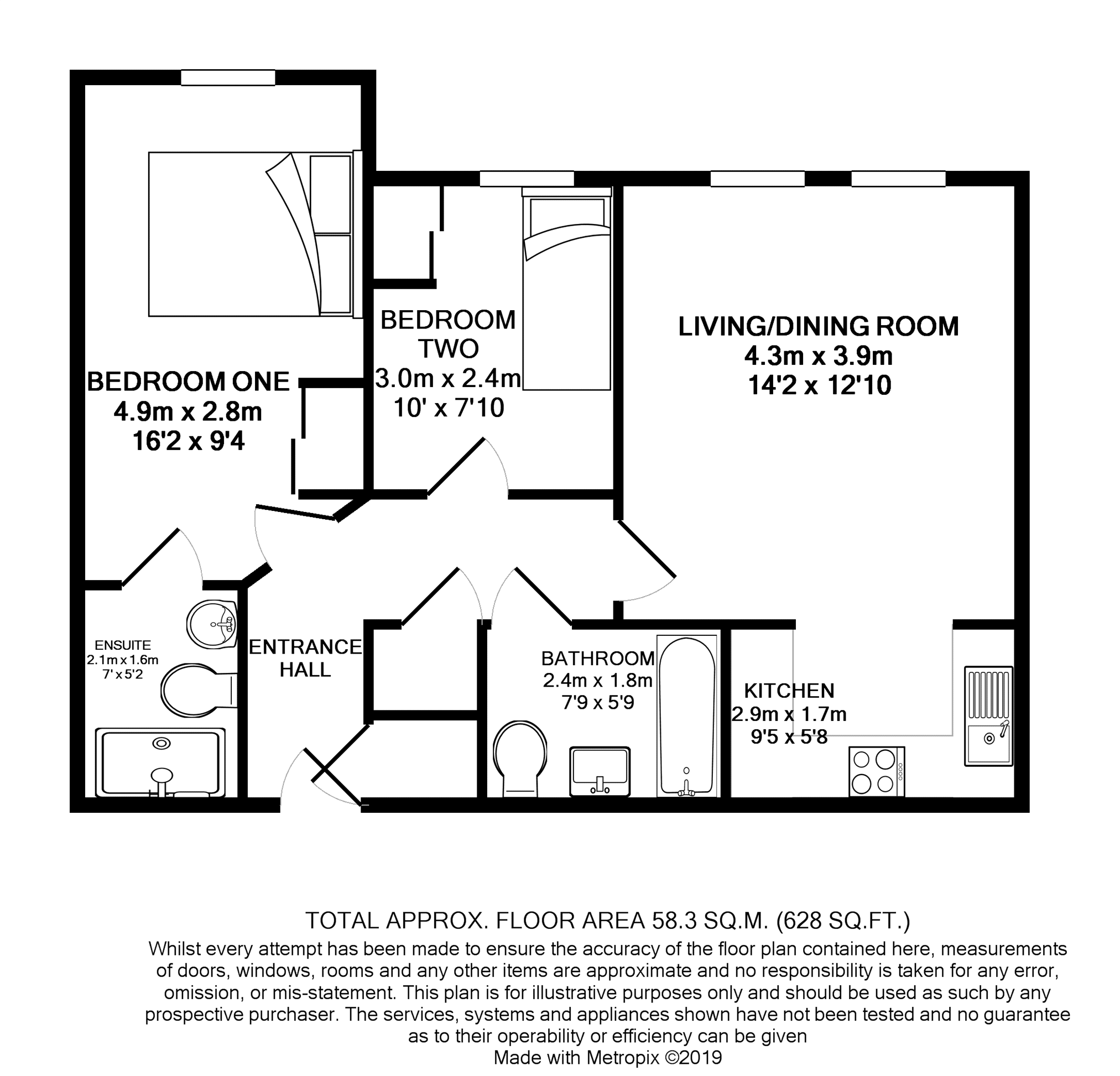 2 Bedrooms Flat to rent in Albany Gardens, Colchester CO2