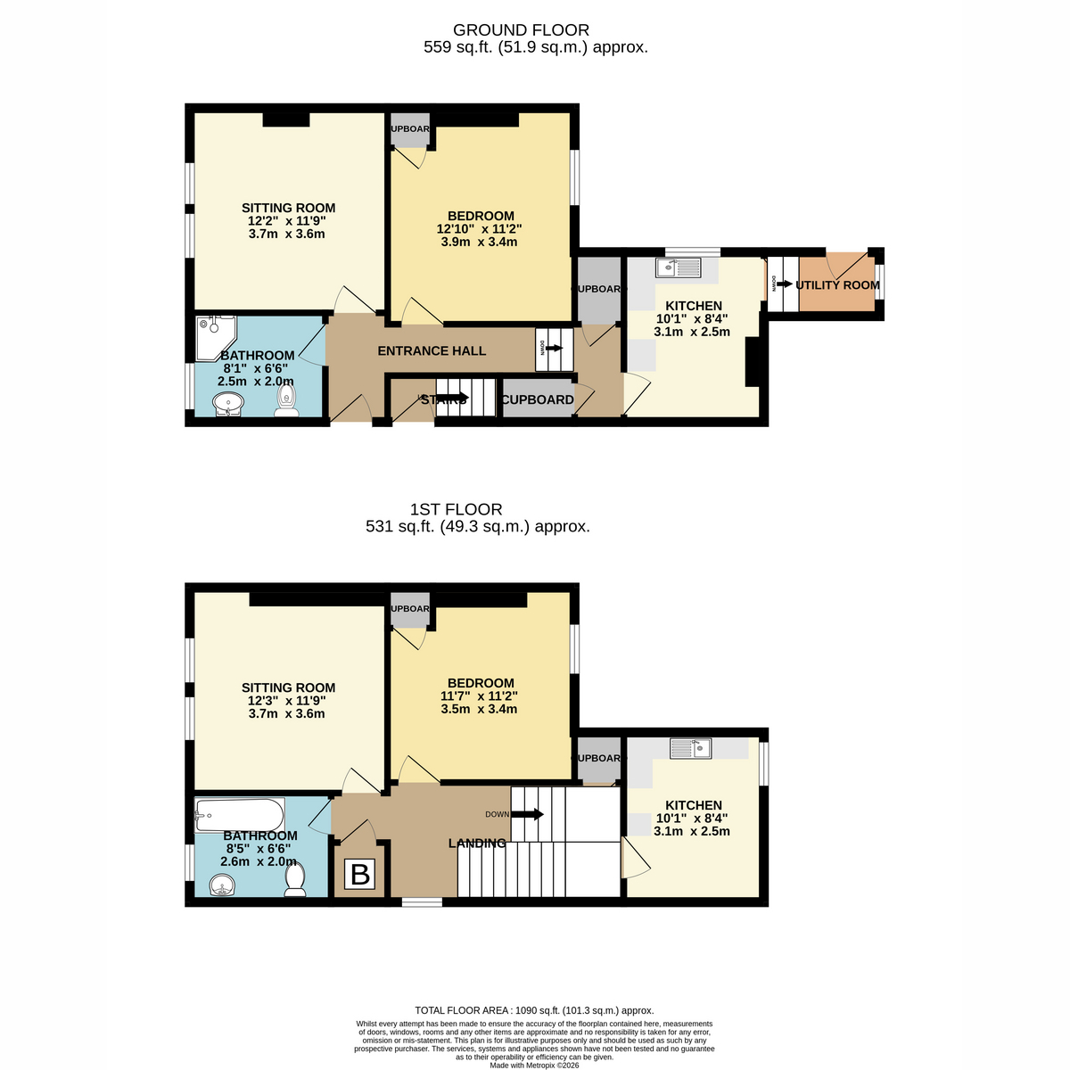 Flat Grd & First Floor, 10, Wellsway, Keynsham floorplan