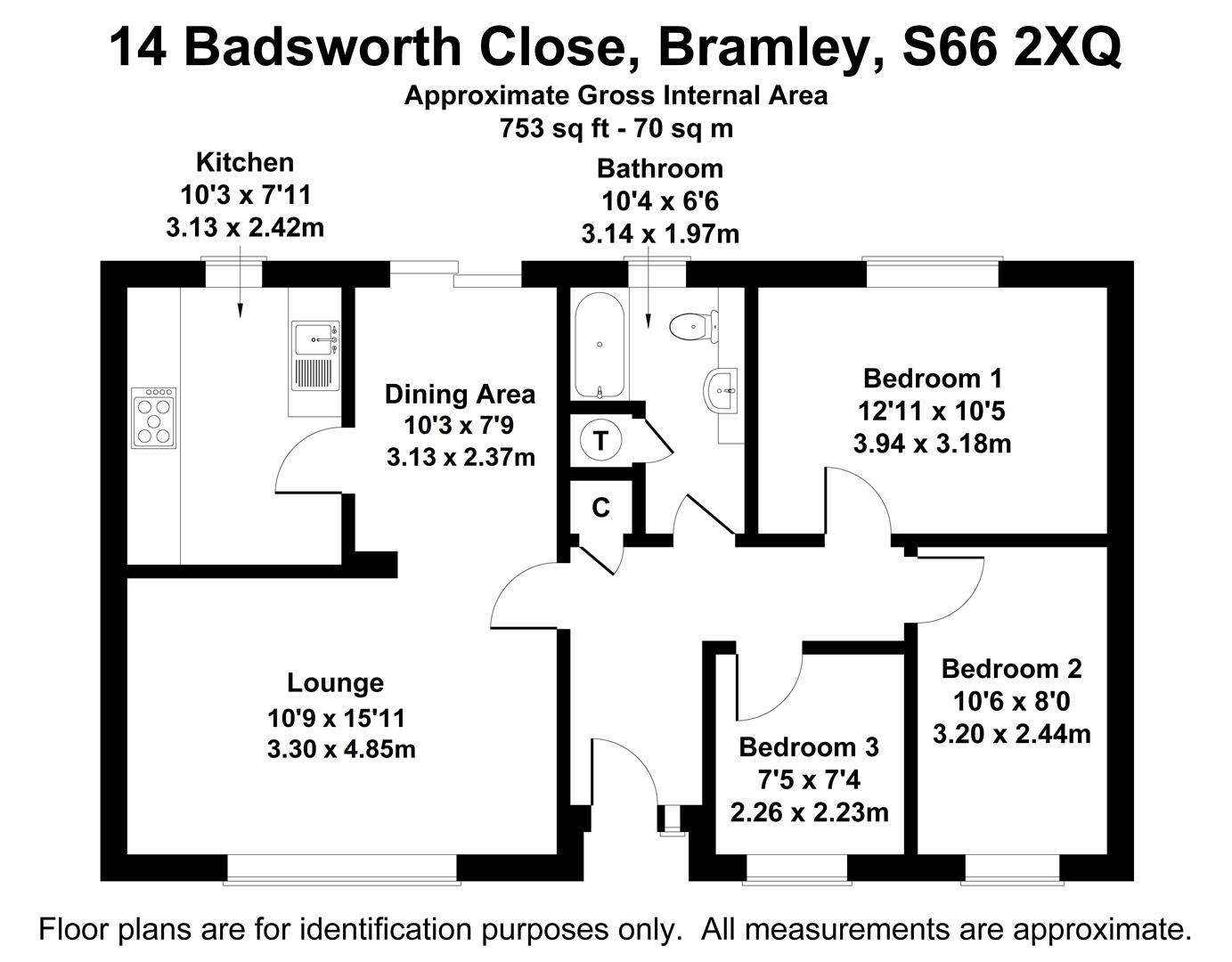 Badsworth Close, Rotherham floorplan