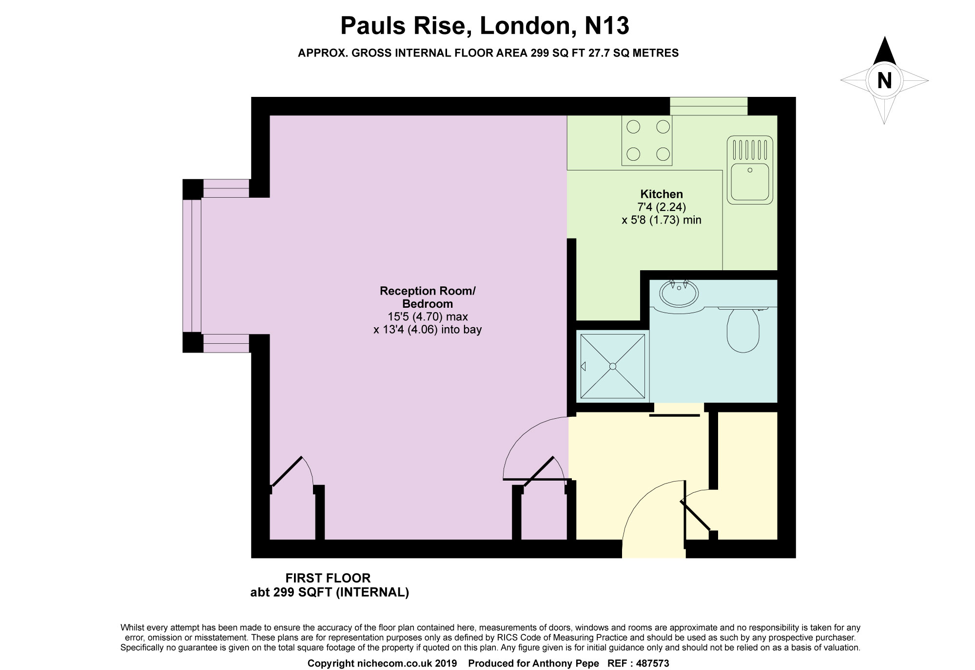 0 Bedrooms Studio for sale in St Pauls Rise, Palmers Green, London N13