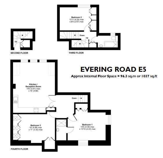 3 Bedrooms Flat to rent in Evering Road, London E5