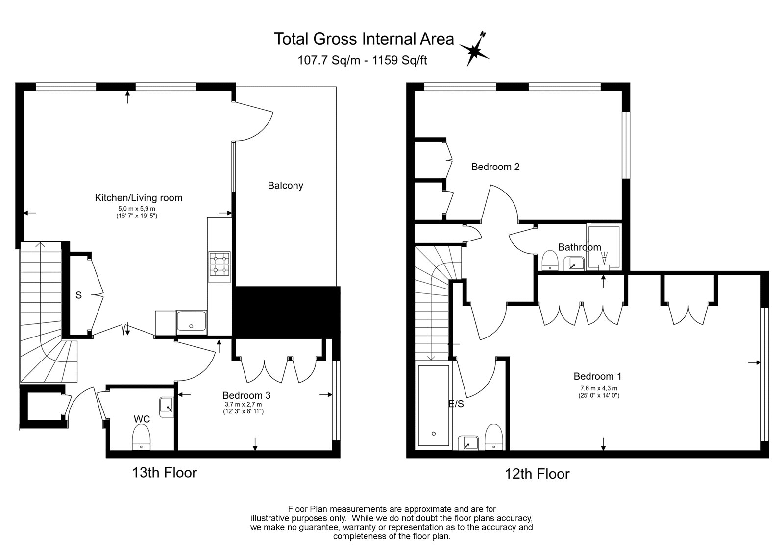 Flat 122, Duncombe House, 15, Victory Parade, London floorplan