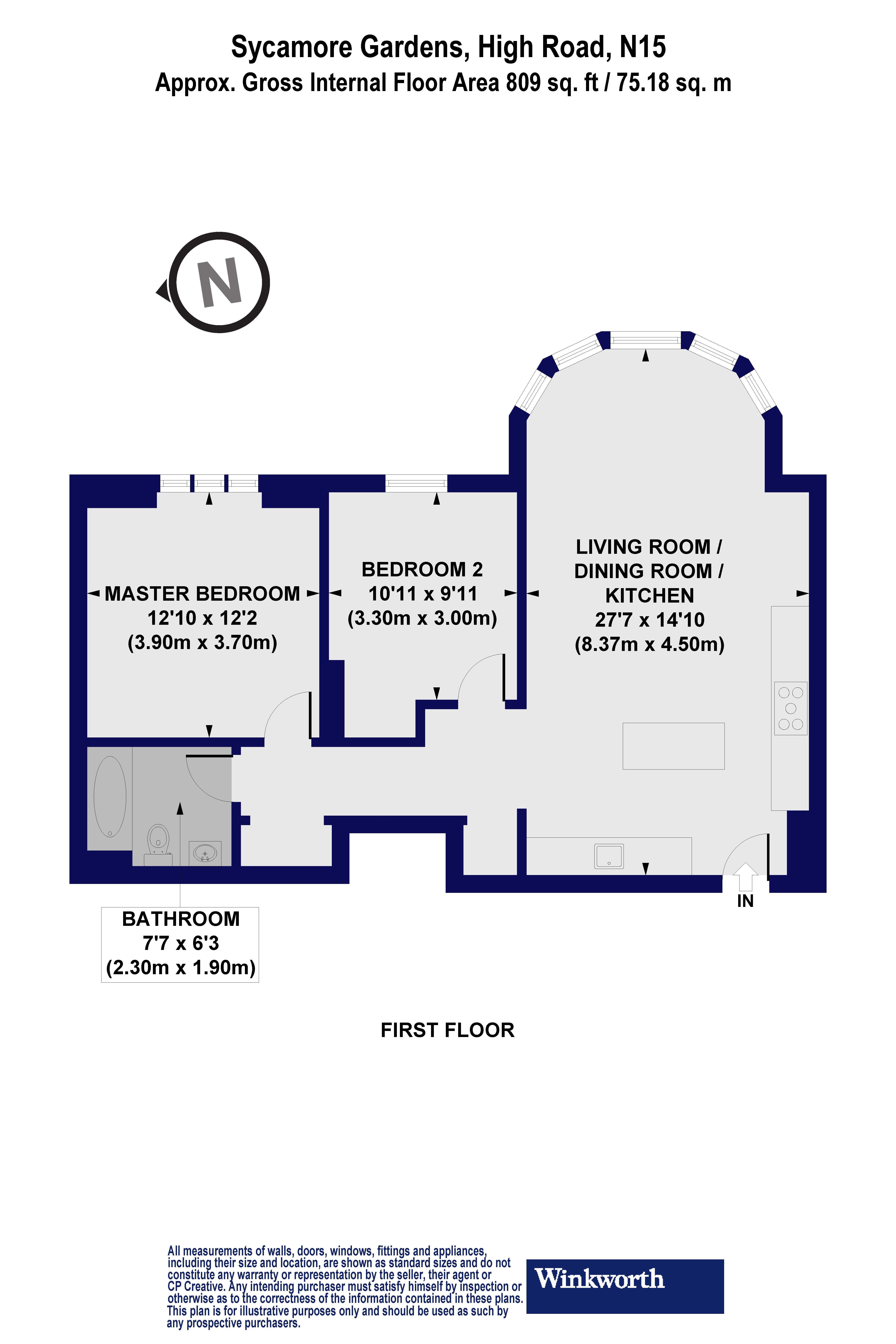 Flat 19,, Sycamore Gardens, High Road floorplan