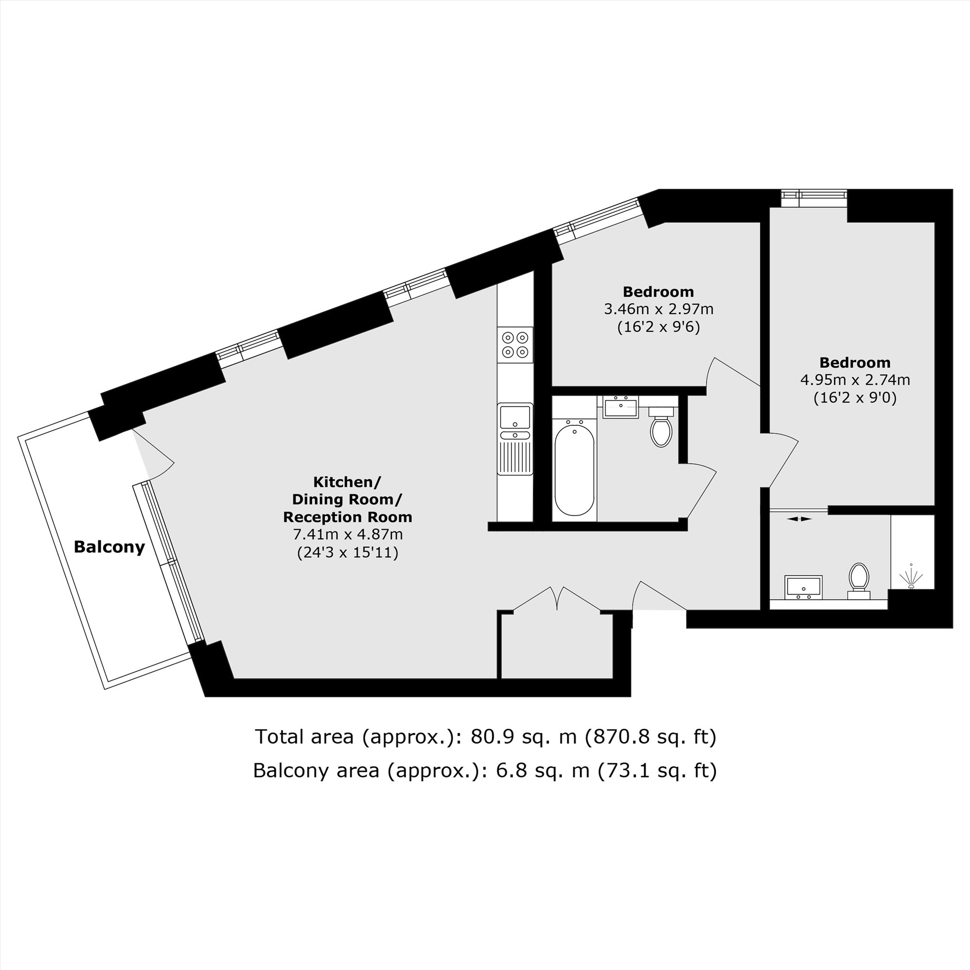 602 Rutherford Heights, Rodney Road, London floorplan