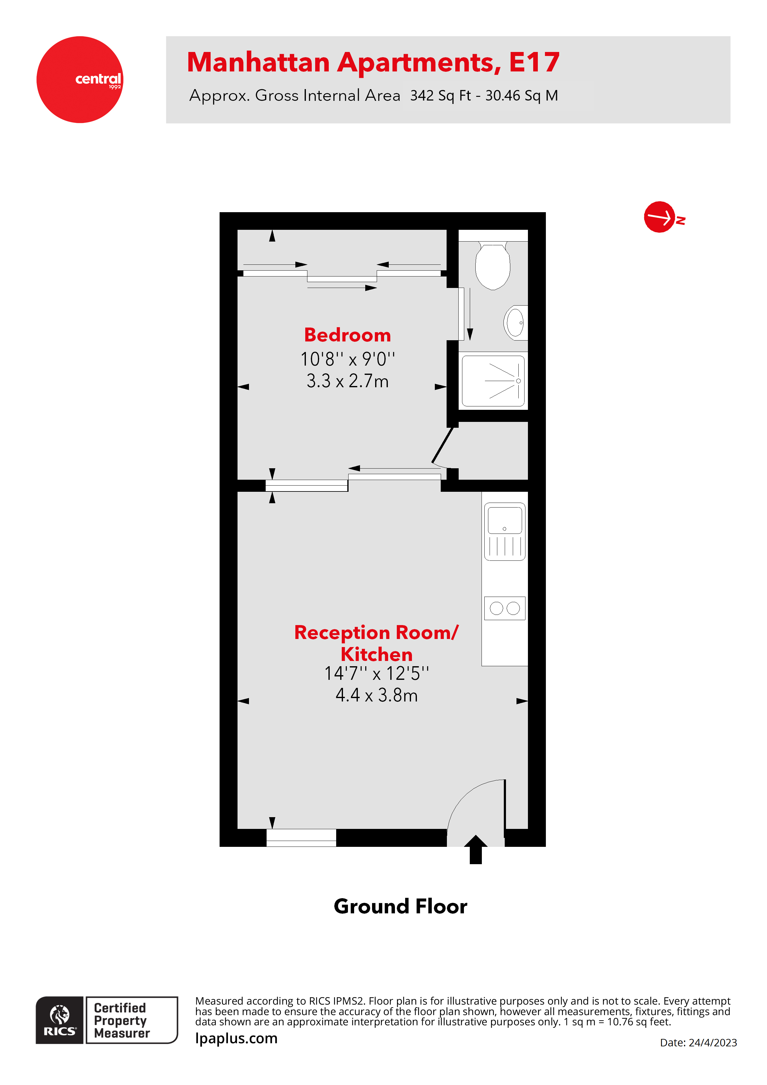 Manhattan Apartments, Clifford Road, Walthamstow, London E17, 1 bedroom