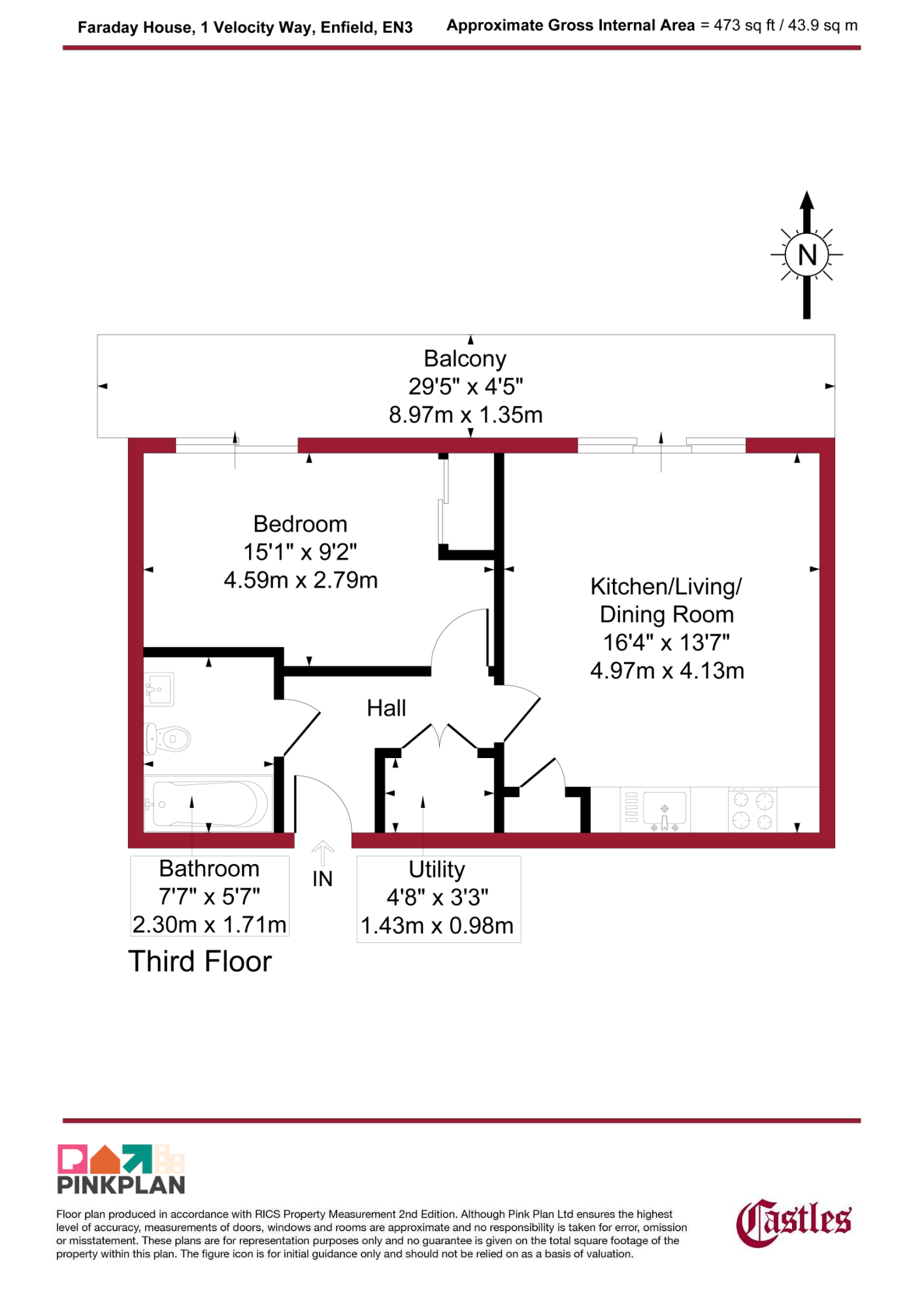 24, Faraday House, Enfield floorplan