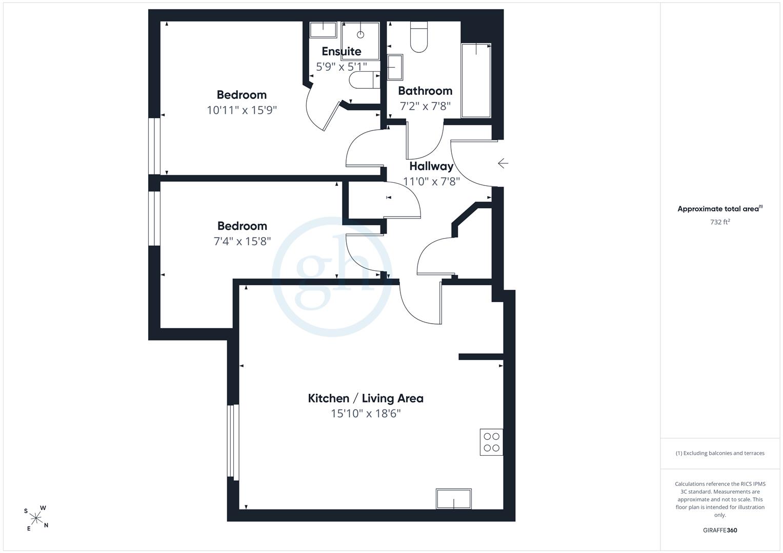 3, Cochrane House 19, Truesdales, Uxbridge floorplan