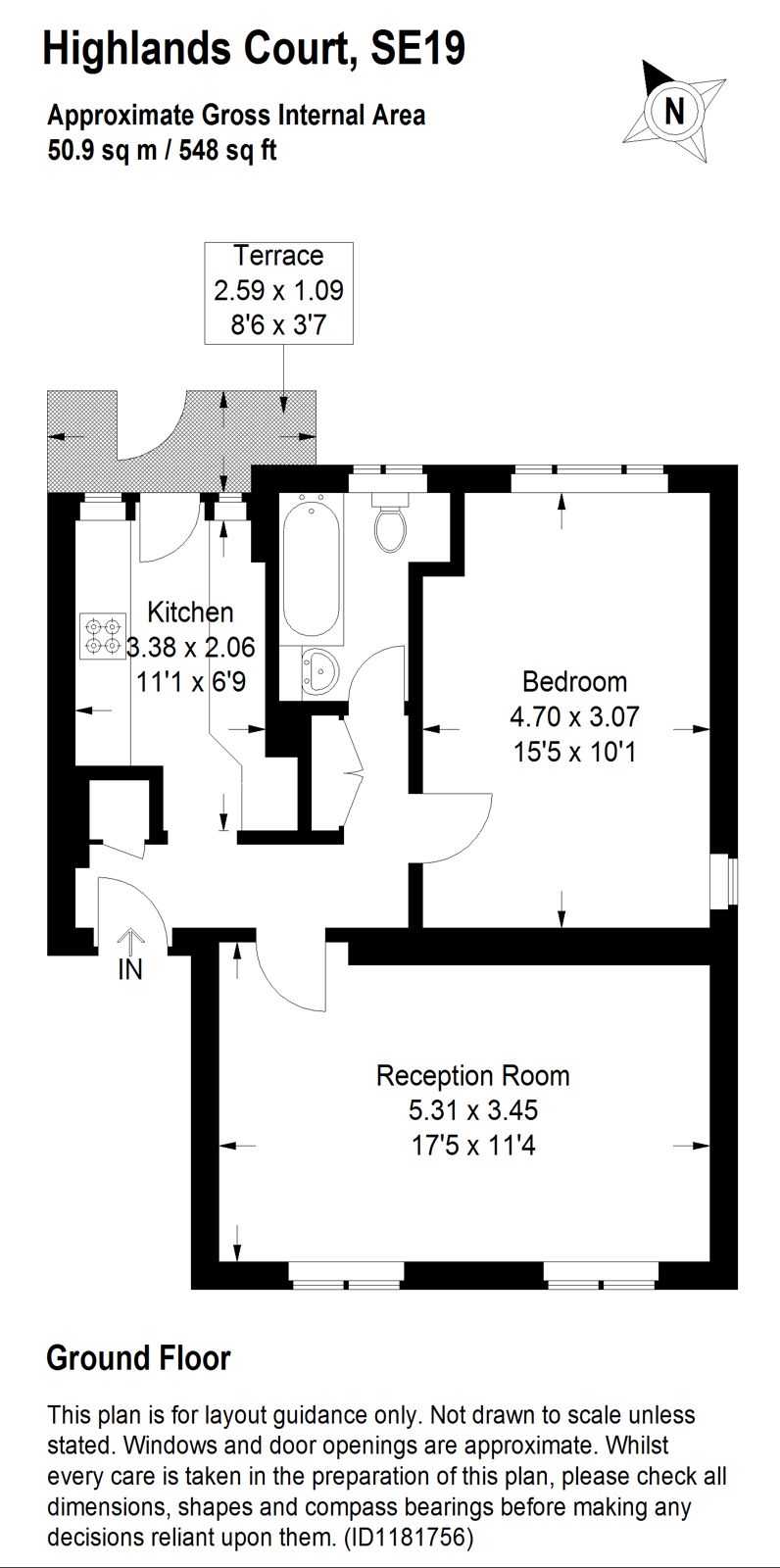 Flat 1, Highlands Court,, Highland Road, London floorplan