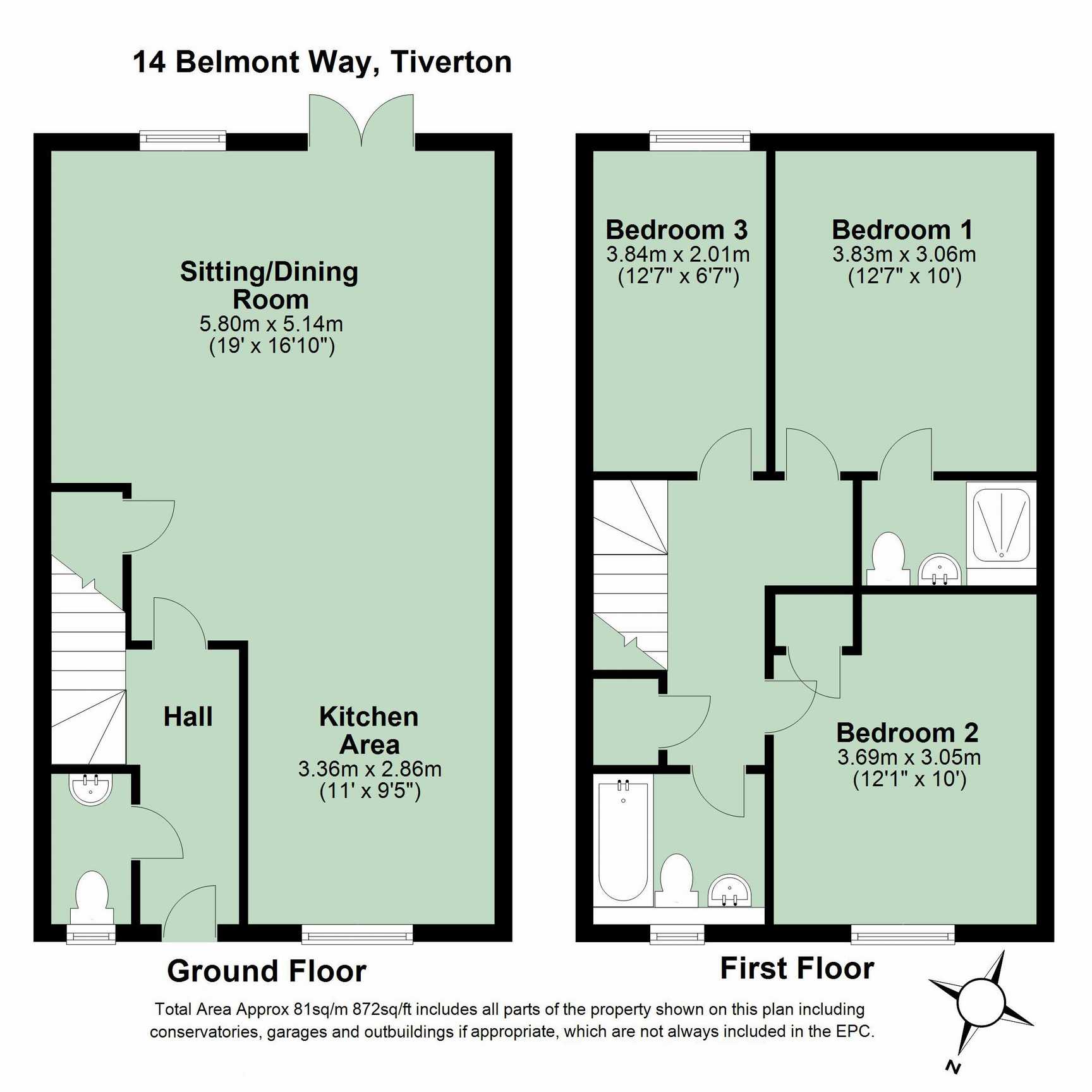 3 Bedrooms Semi-detached house for sale in Belmont Way, Tiverton EX16