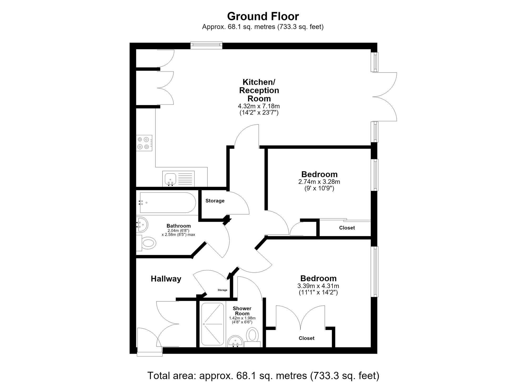 Flat 2 Runcie Court, New Mossford Way, Barkingside, Barkingside floorplan