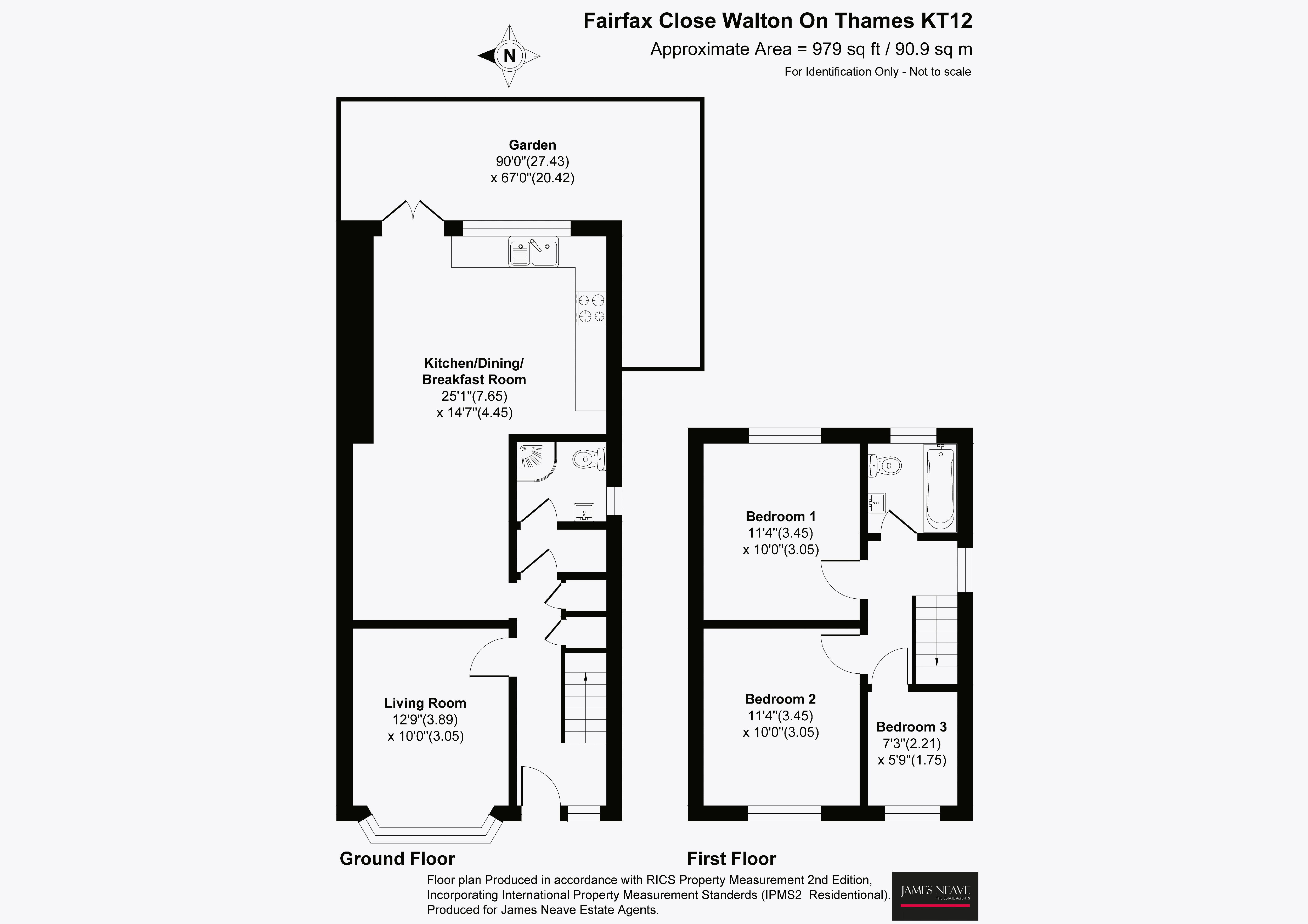 12, Fairfax Close, Walton-On-Thames floorplan