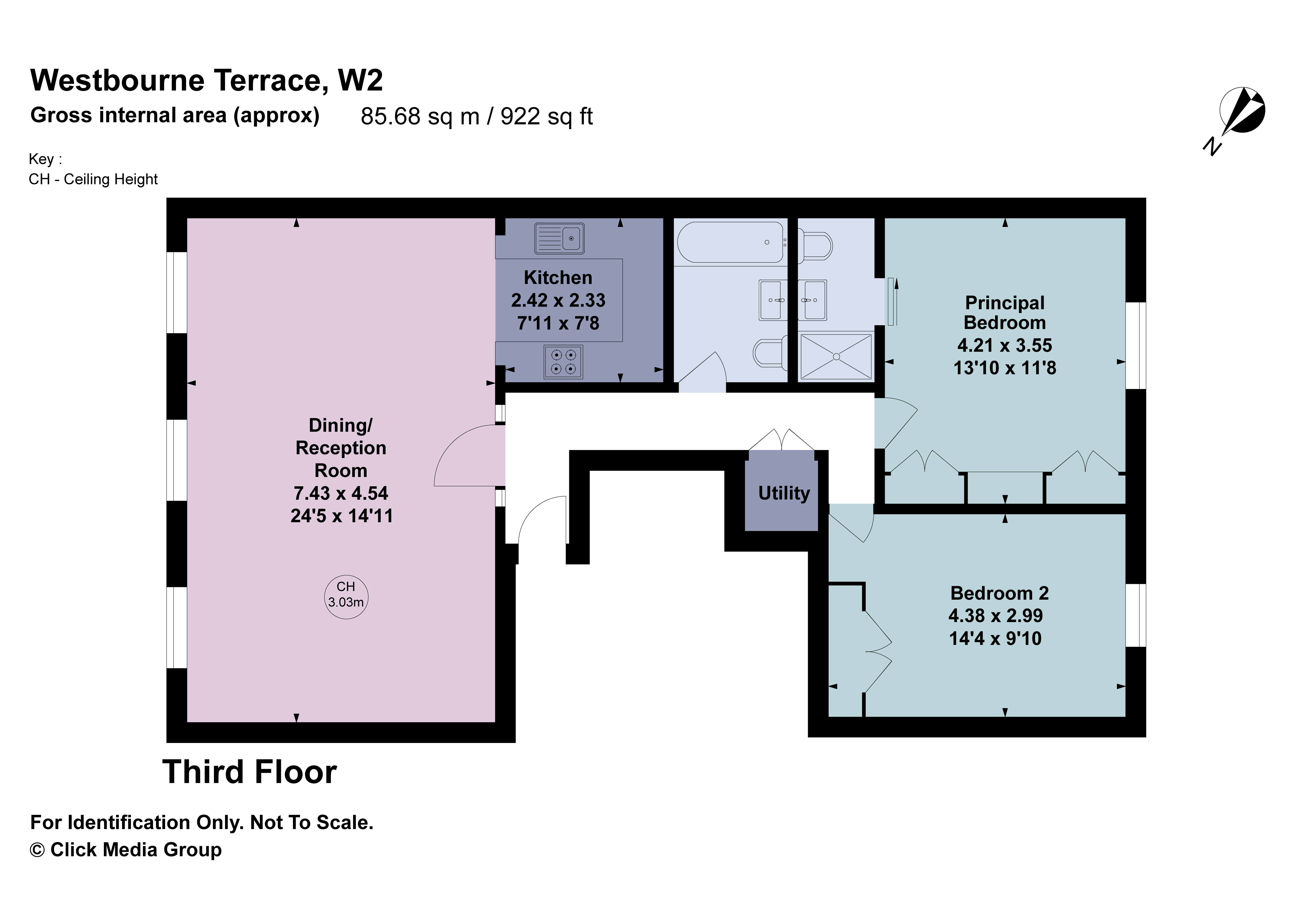Flat 4, 76, Westbourne Terrace, London floorplan