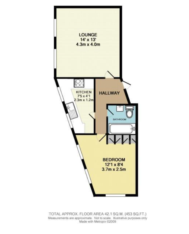Flat 3, 334, Camberwell New Road, London floorplan