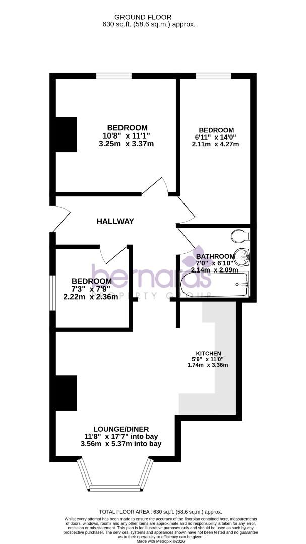 15A, Waverley Grove, Southsea floorplan