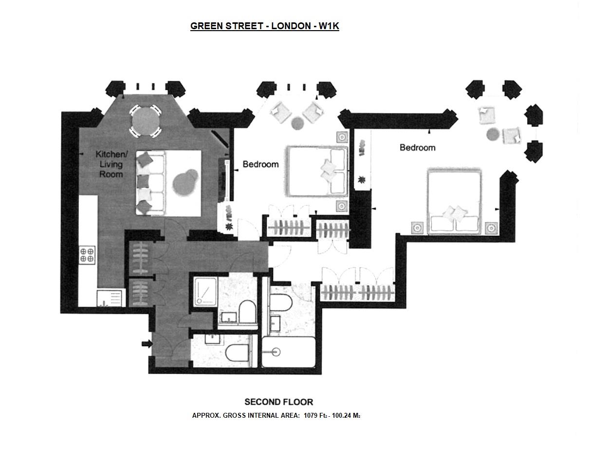 2 Bedrooms Flat to rent in Green Street, London W1K