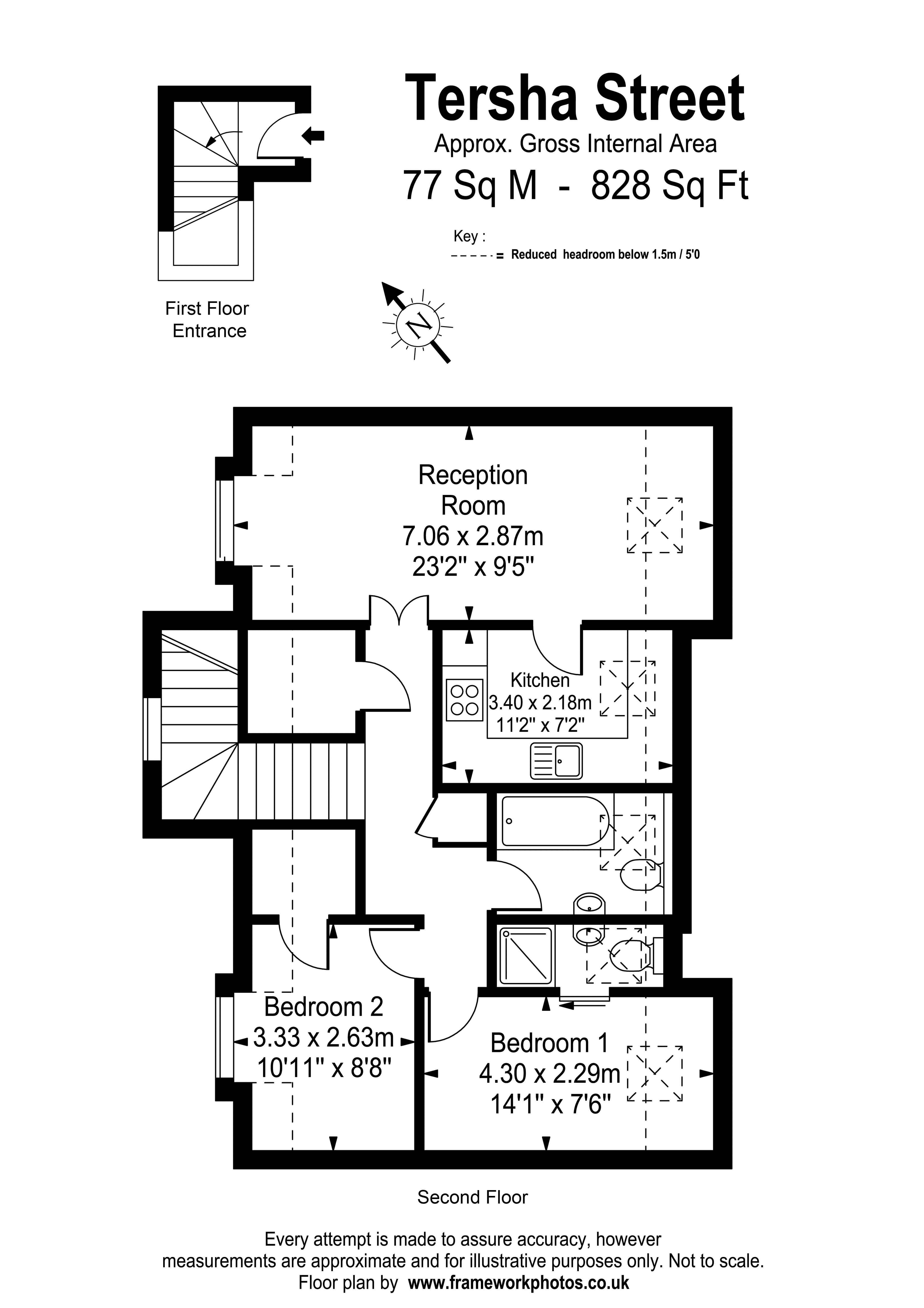 2 Bedrooms Flat to rent in Tersha Street, Richmond TW9