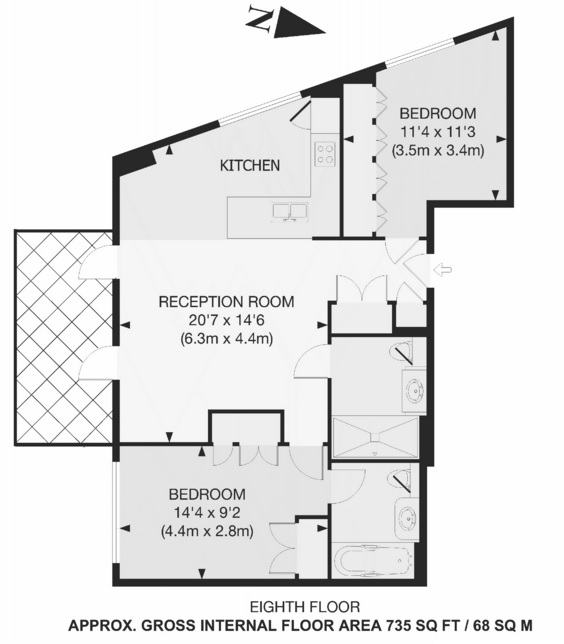 2 Bedrooms Flat to rent in Ambassador Building, Embassy Gardens, Nine Elms SW8