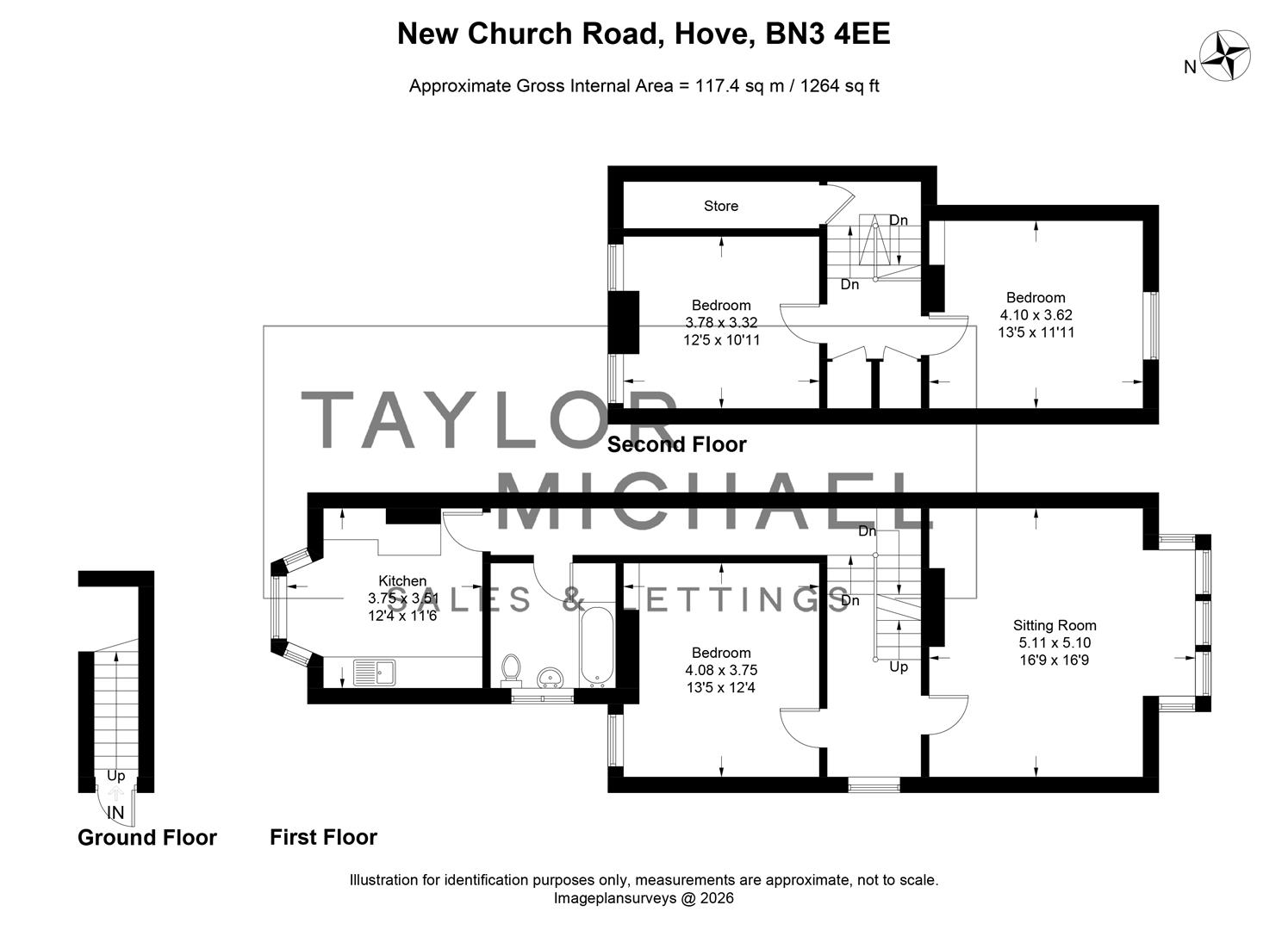 First Floor And Second Floor Flat, 241, New Church Road, Hove floorplan