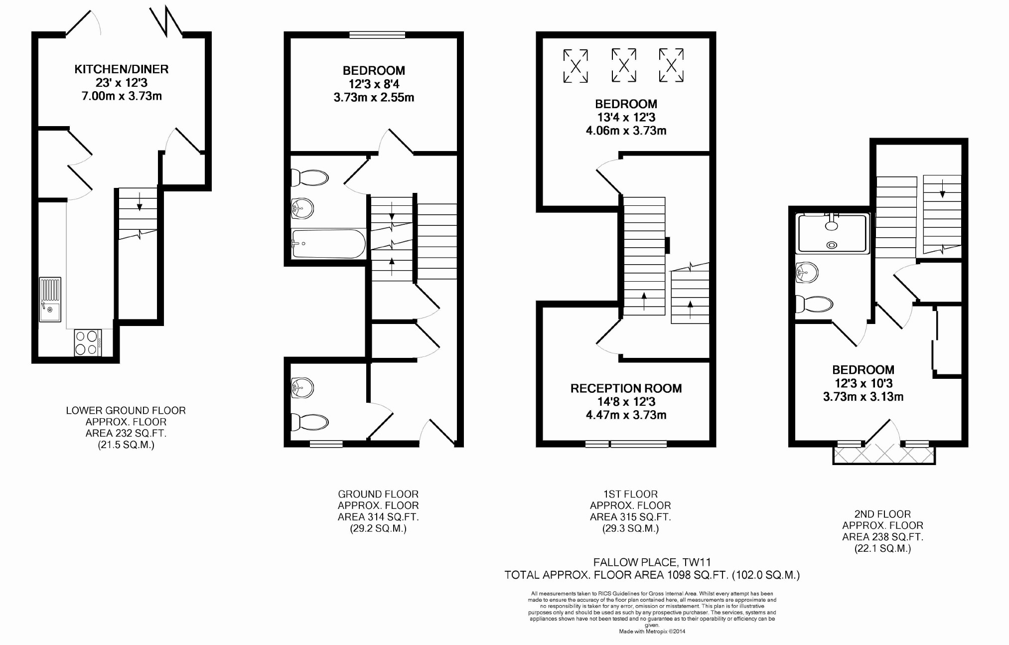 13, Fallow Place, Teddington floorplan