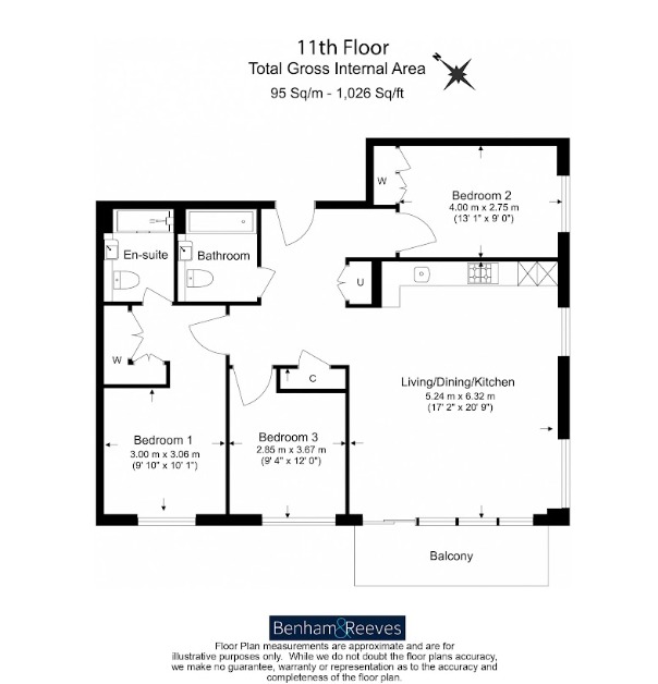 113 Waterview House, 12, Quay Walk, Wembley floorplan