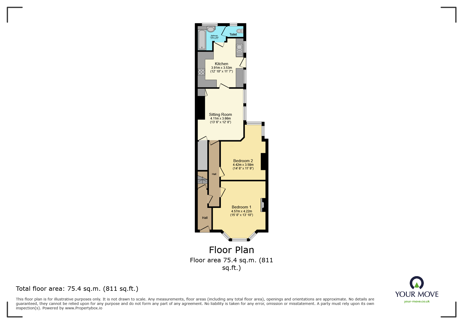 Ground Floor Flat, 9, Willingdon Road, East Sussex floorplan