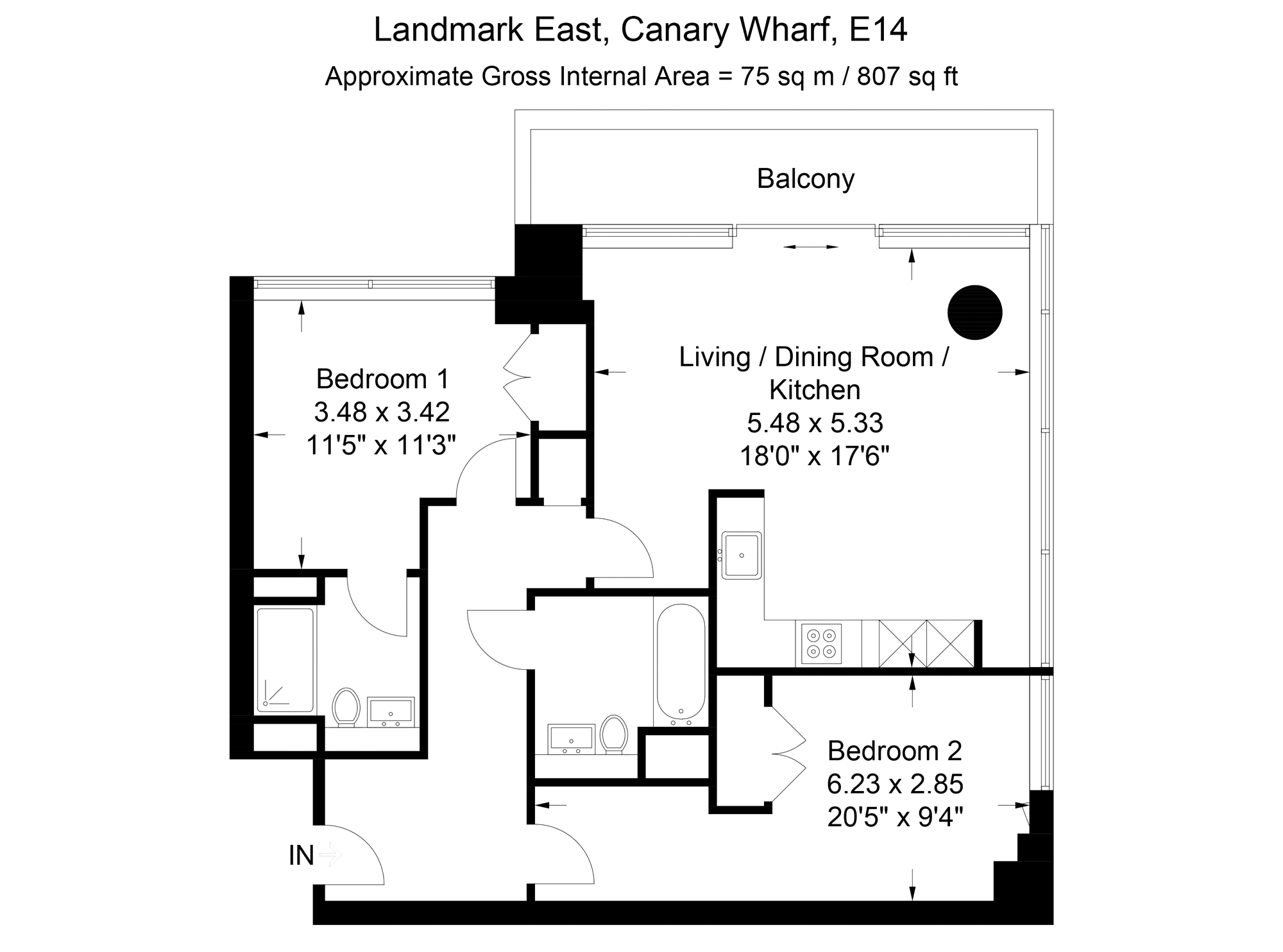 2 Bedrooms Flat to rent in Landmark East, Marsh Wall, Canary Wharf, London E14