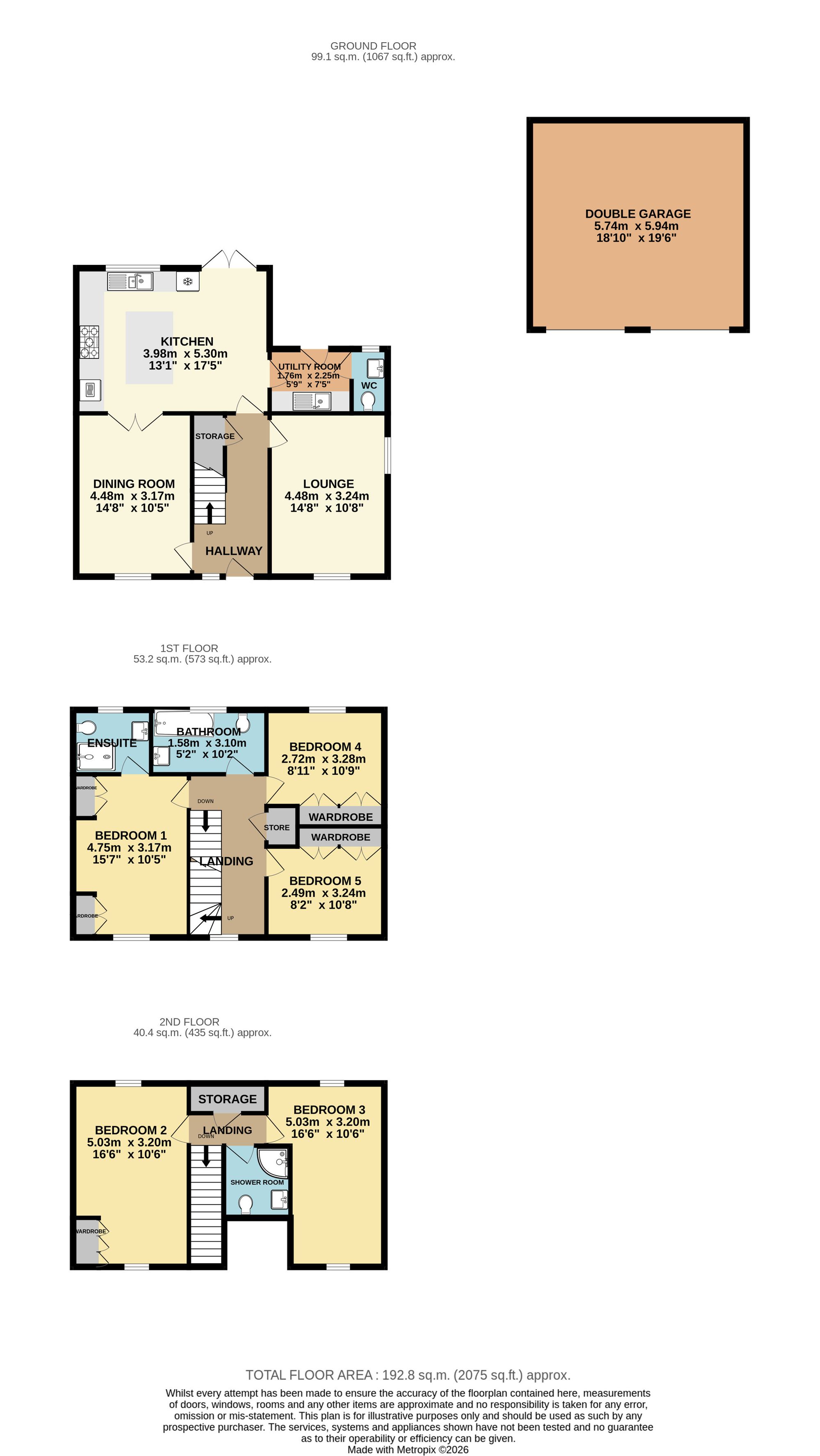 5 Hawkshead Way, Chesterfield floorplan