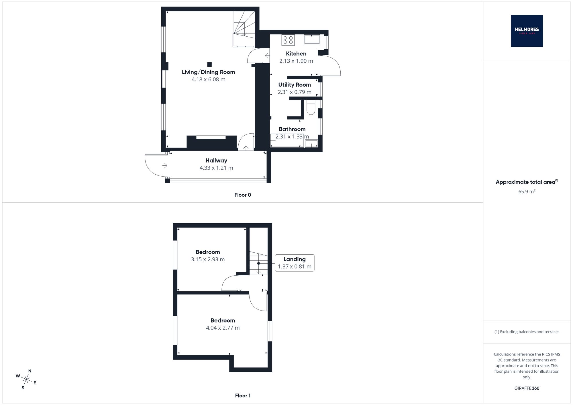 13 Half Moon Village, Exeter floorplan
