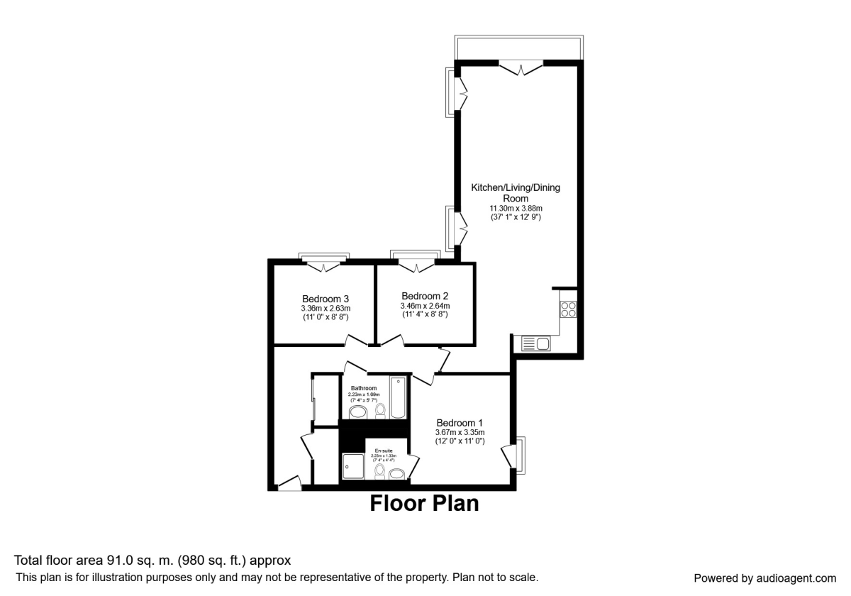 Apartment 315 5,, Piccadilly Place, Manchester floorplan