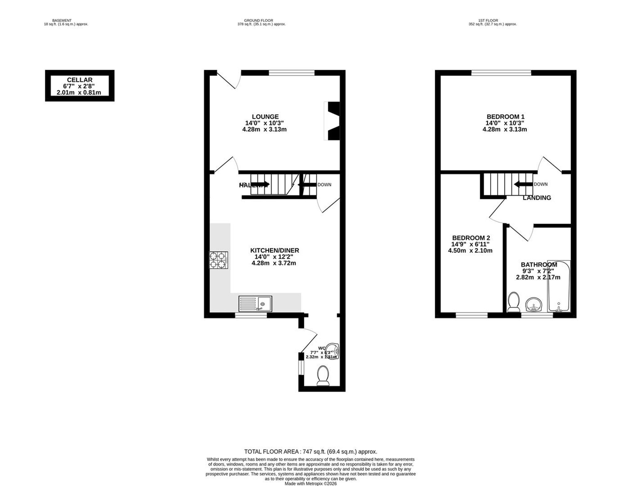 7, Sydney Street, Chesterfield floorplan