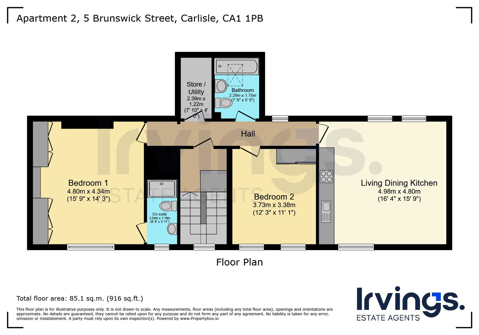 5,Apartment 2, Brunswick Street, Carlisle floorplan