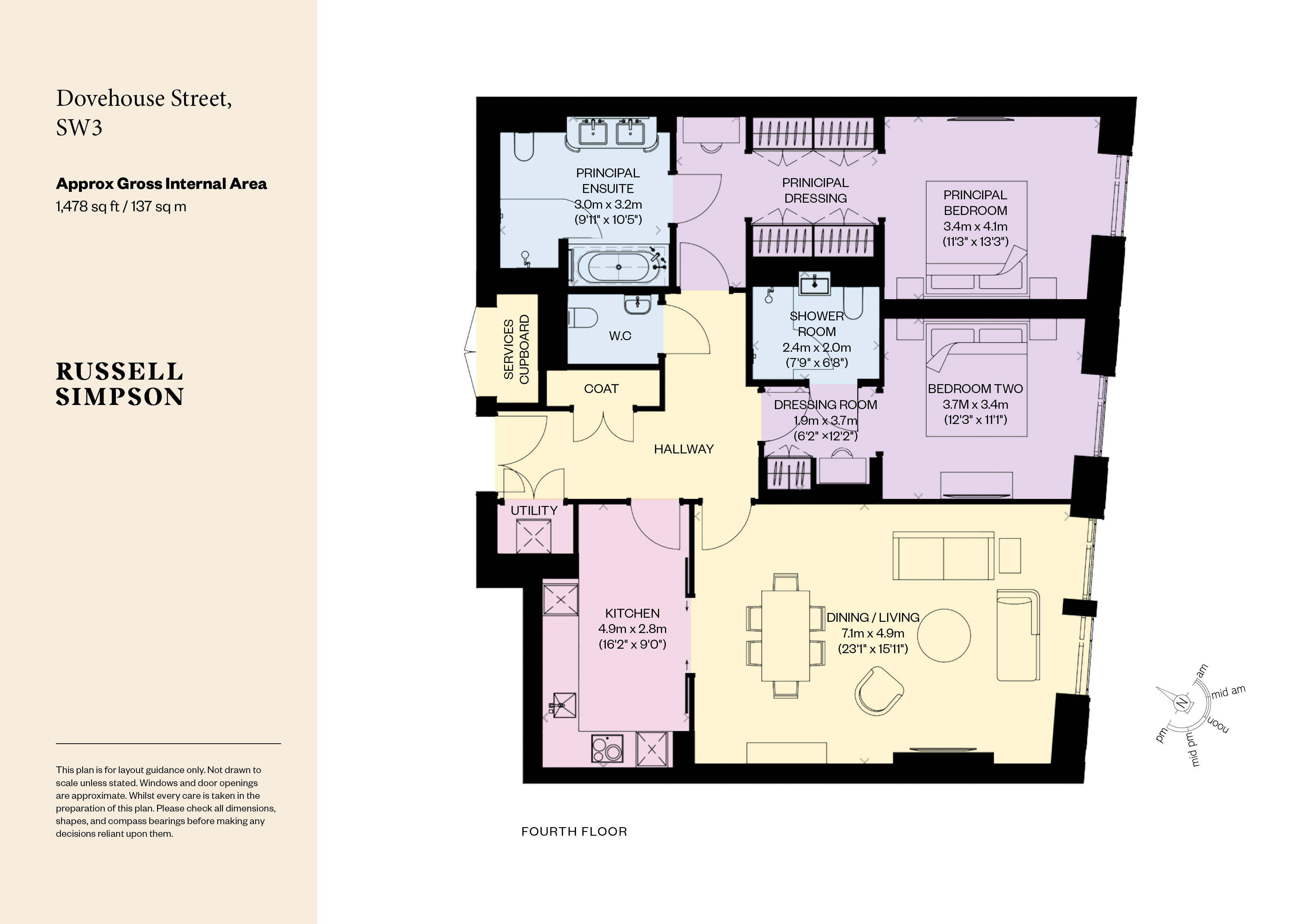 408 Auriens, 2, Dovehouse Street, Chelsea floorplan