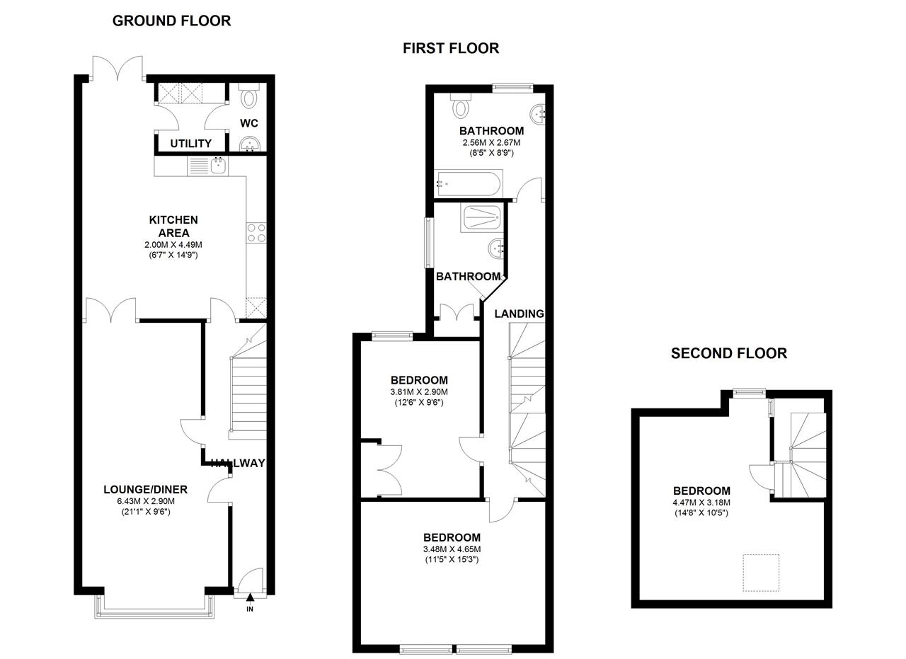 3 Bedrooms Terraced house to rent in Gladstone Road, London SW19