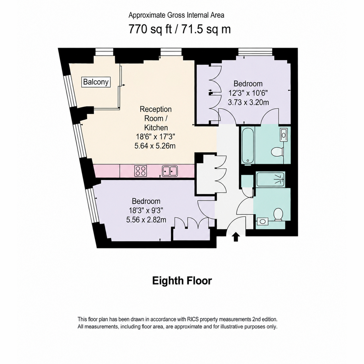 Flat 44, Thornes House, 4 Charles Clowes Walk, London floorplan