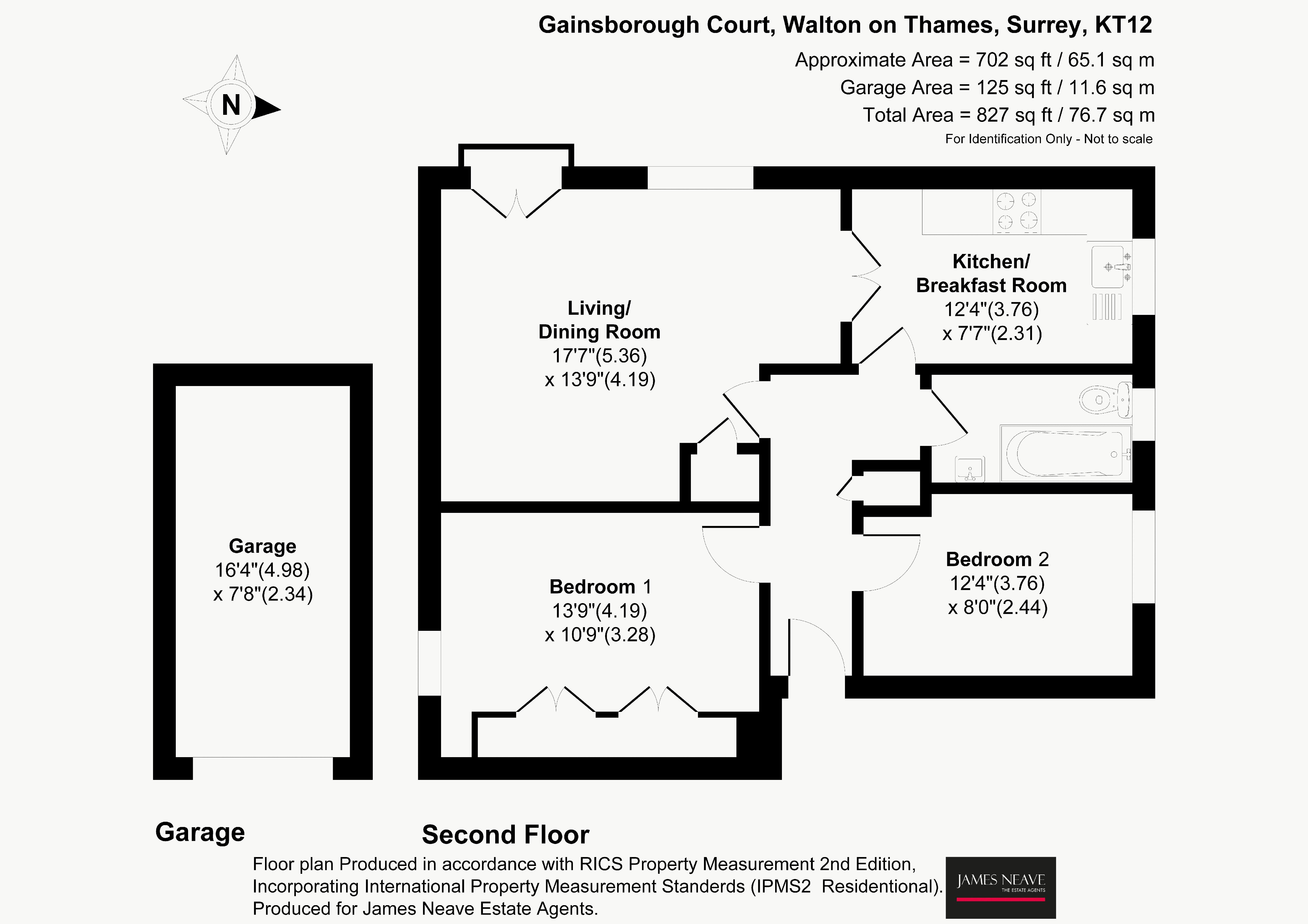 58, Gainsborough Court, Walton-On-Thames floorplan