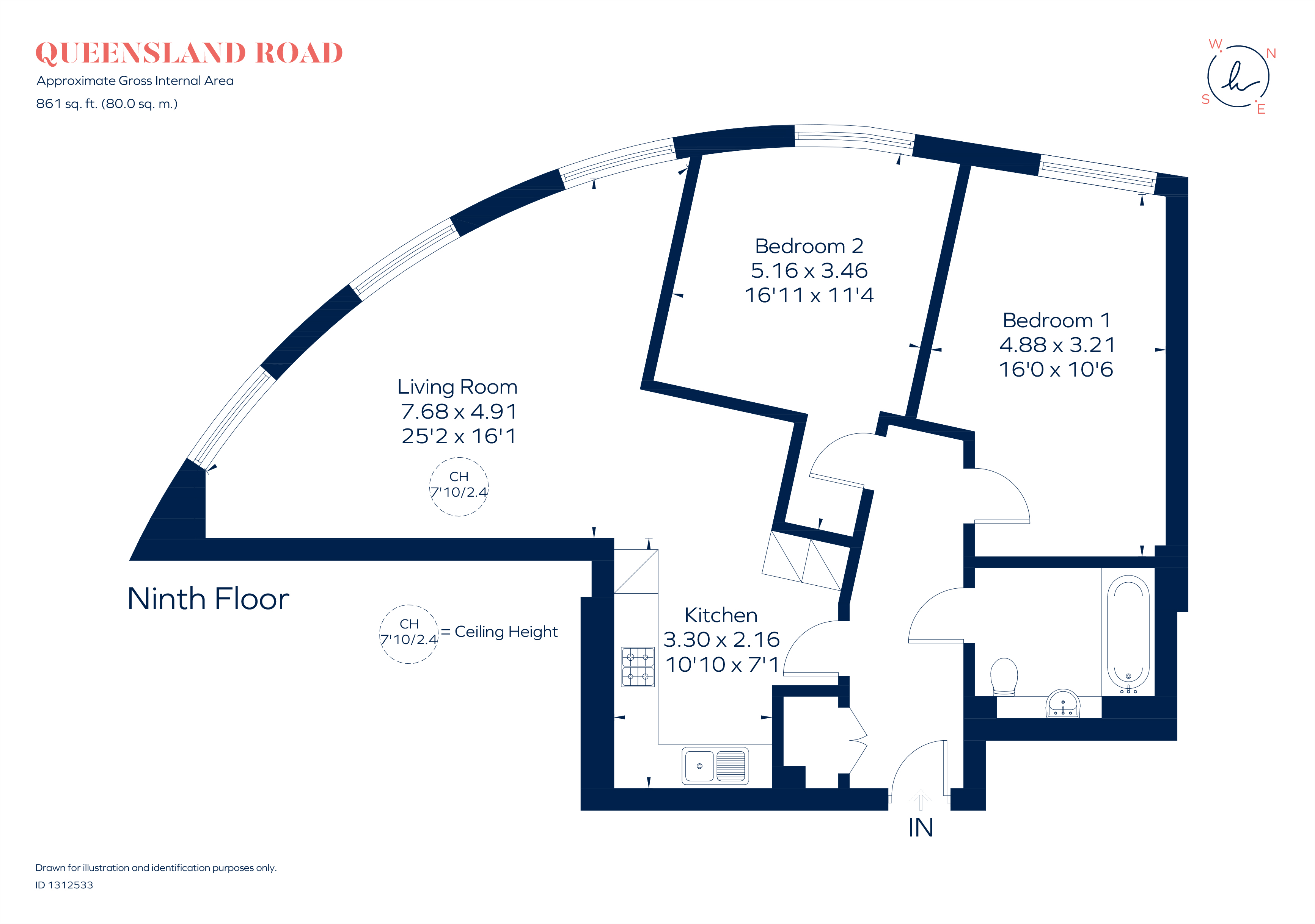 Flat 53, 3, Queensland Road, London floorplan