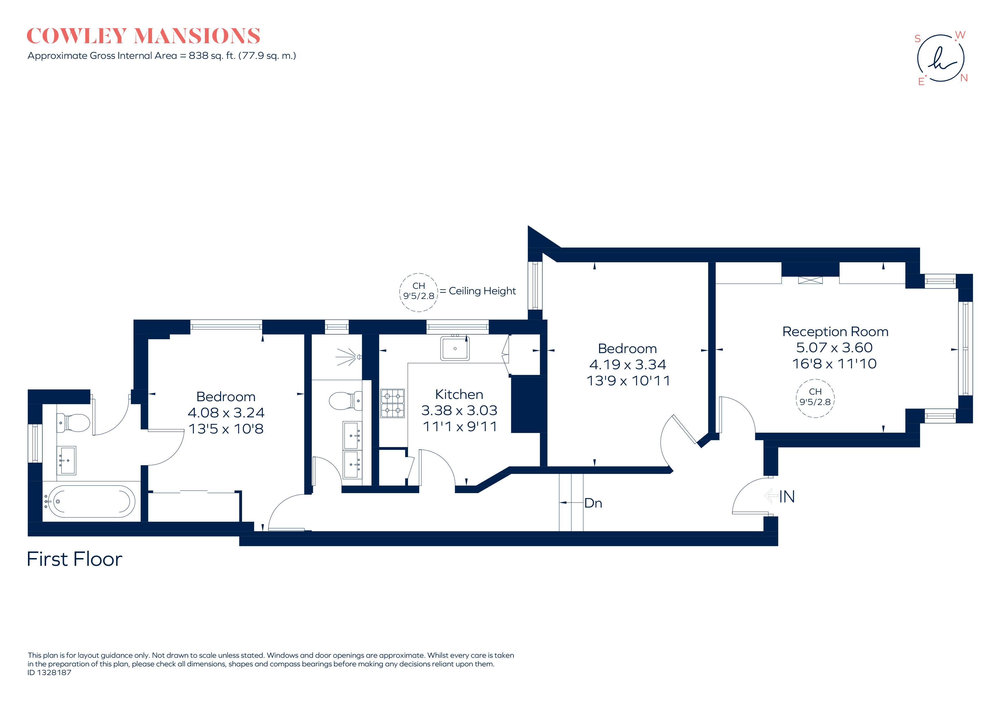 Flat 270, Cowley Mansions, Mortlake High Street, London floorplan