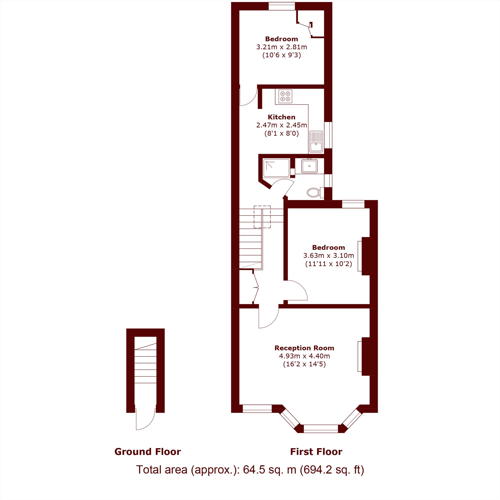 First Floor Flat, 25a, Mortimer Road, London floorplan
