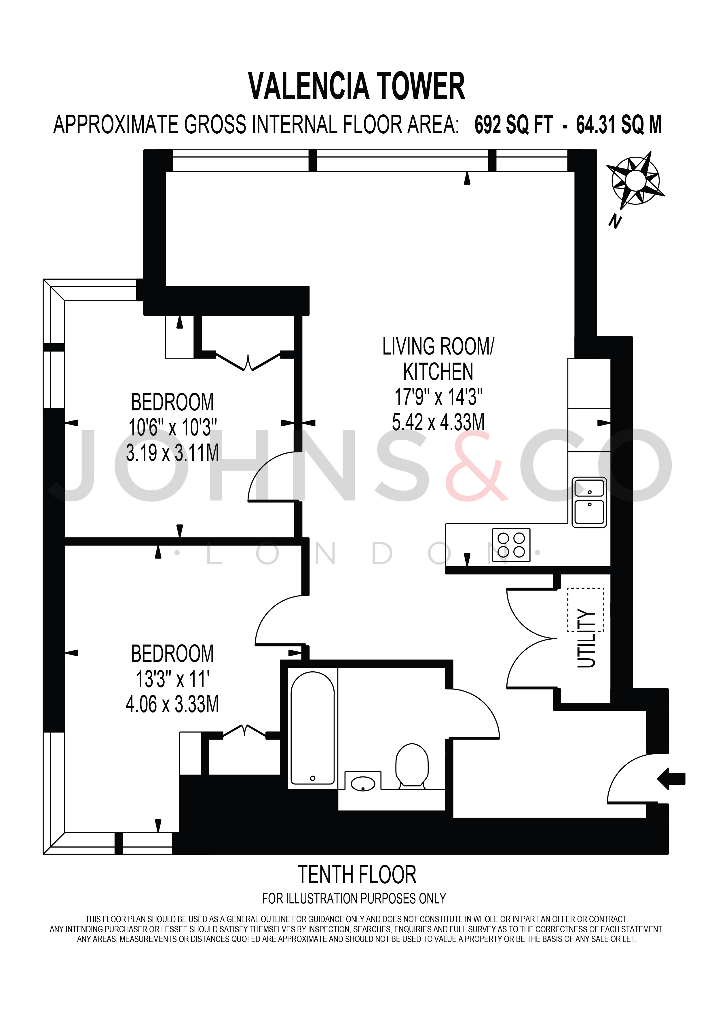 46 Valencia Tower, No Street Name Specified, London floorplan