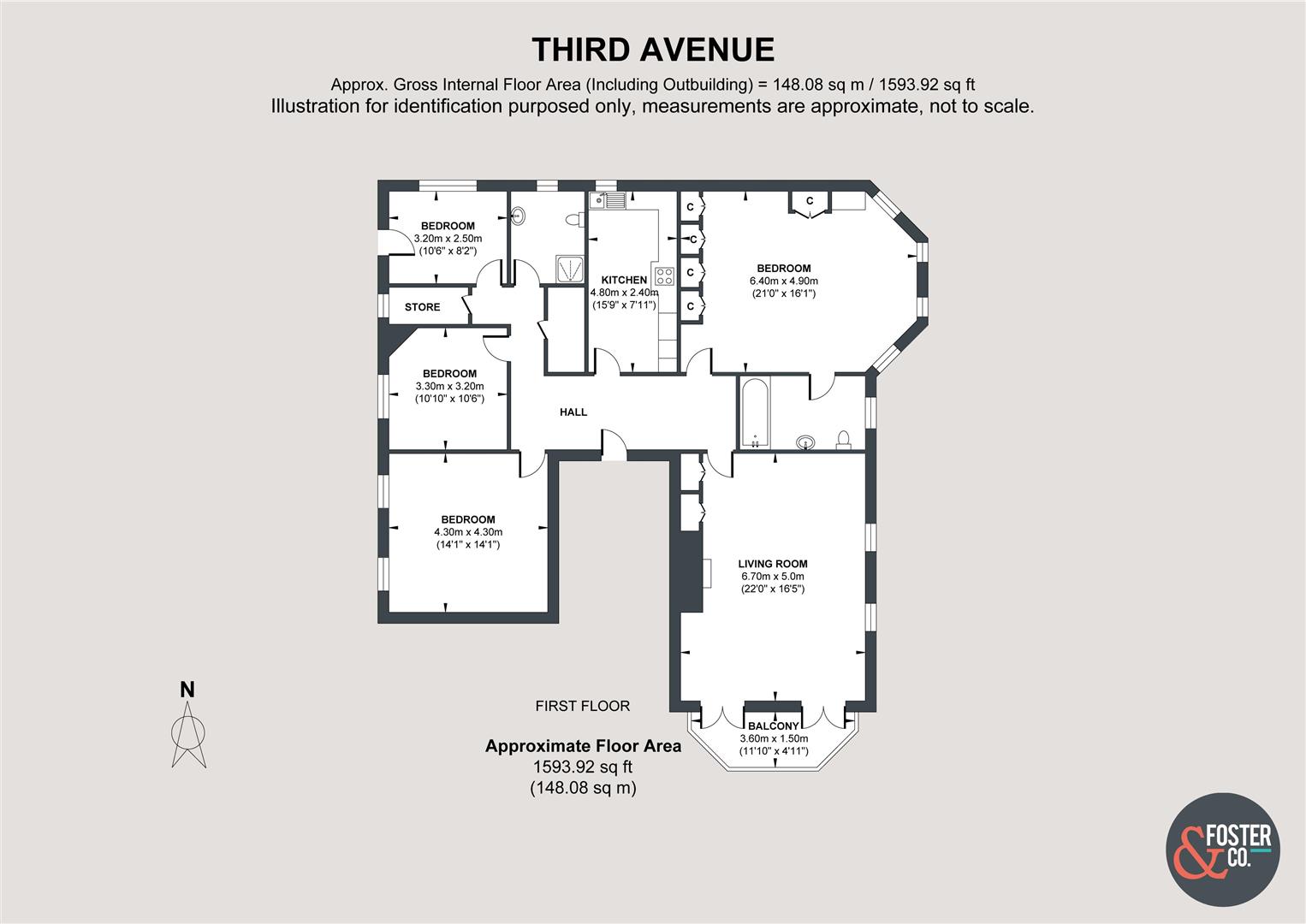 Flat 3, 4, Third Avenue, Hove floorplan