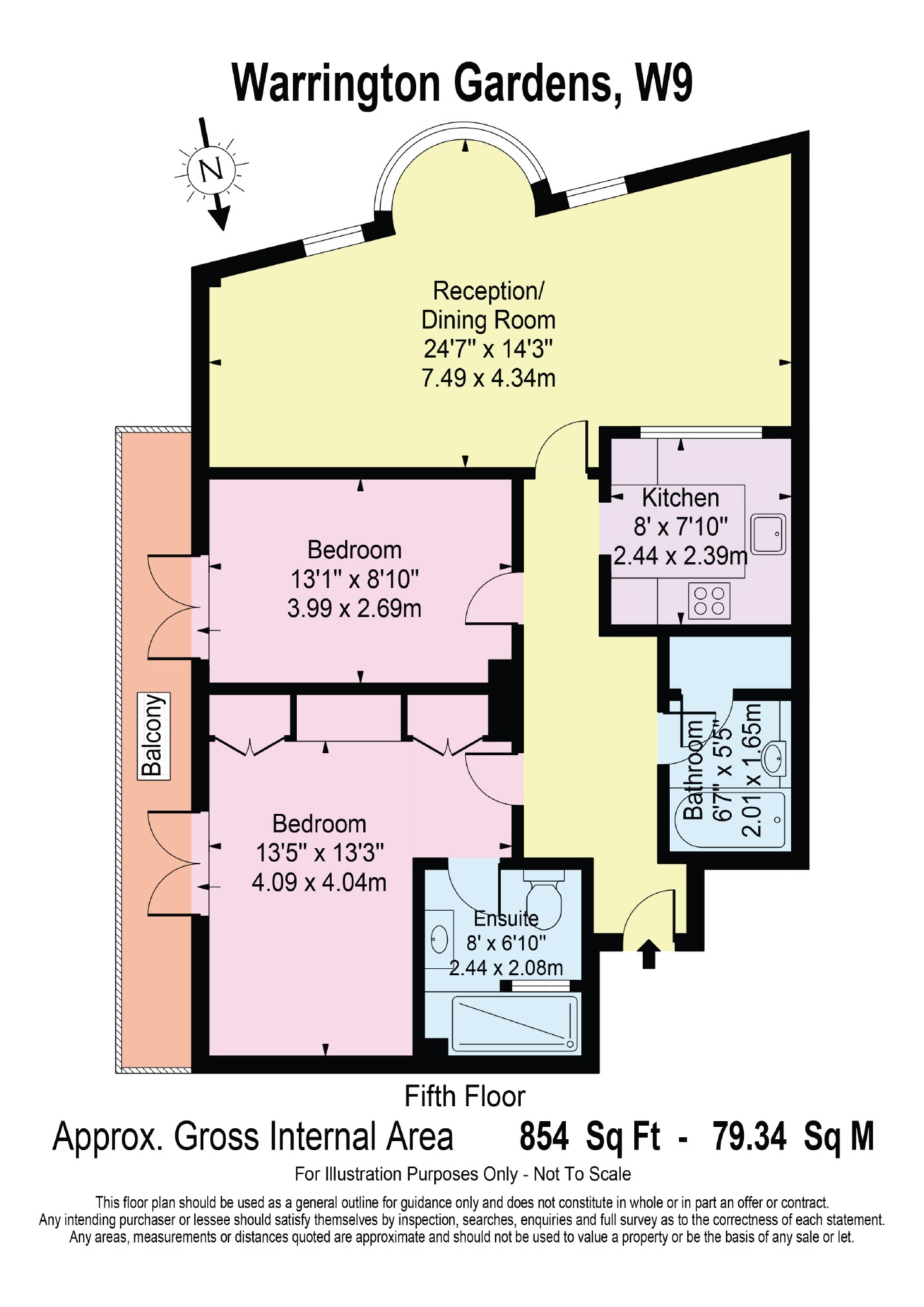 2 Bedrooms Flat for sale in Warrington Gardens, London W9