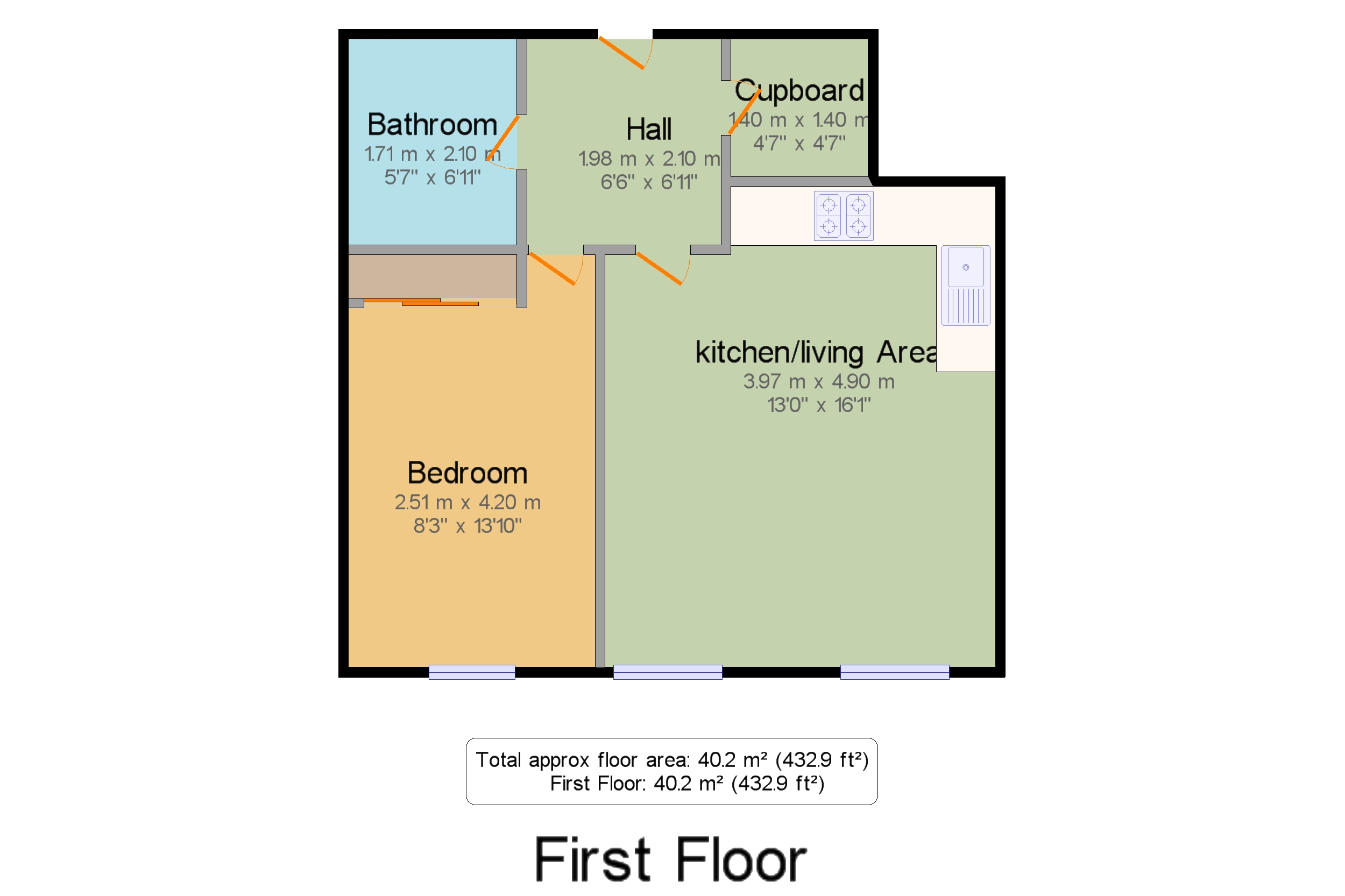 Flat 9, Block 4 The Hicking Buildin,, Queens Road, Nottinghamshire floorplan