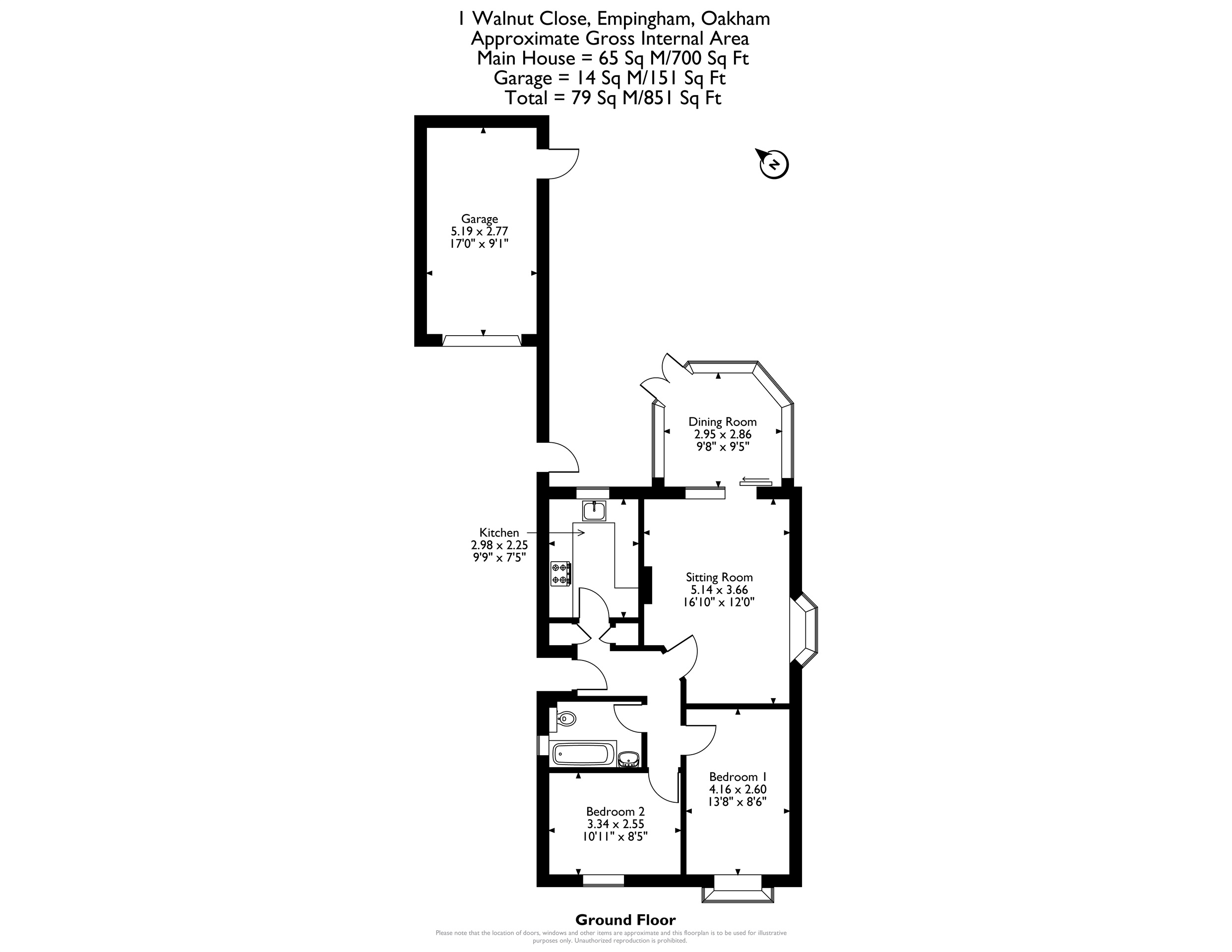 1, Walnut Close, Oakham floorplan