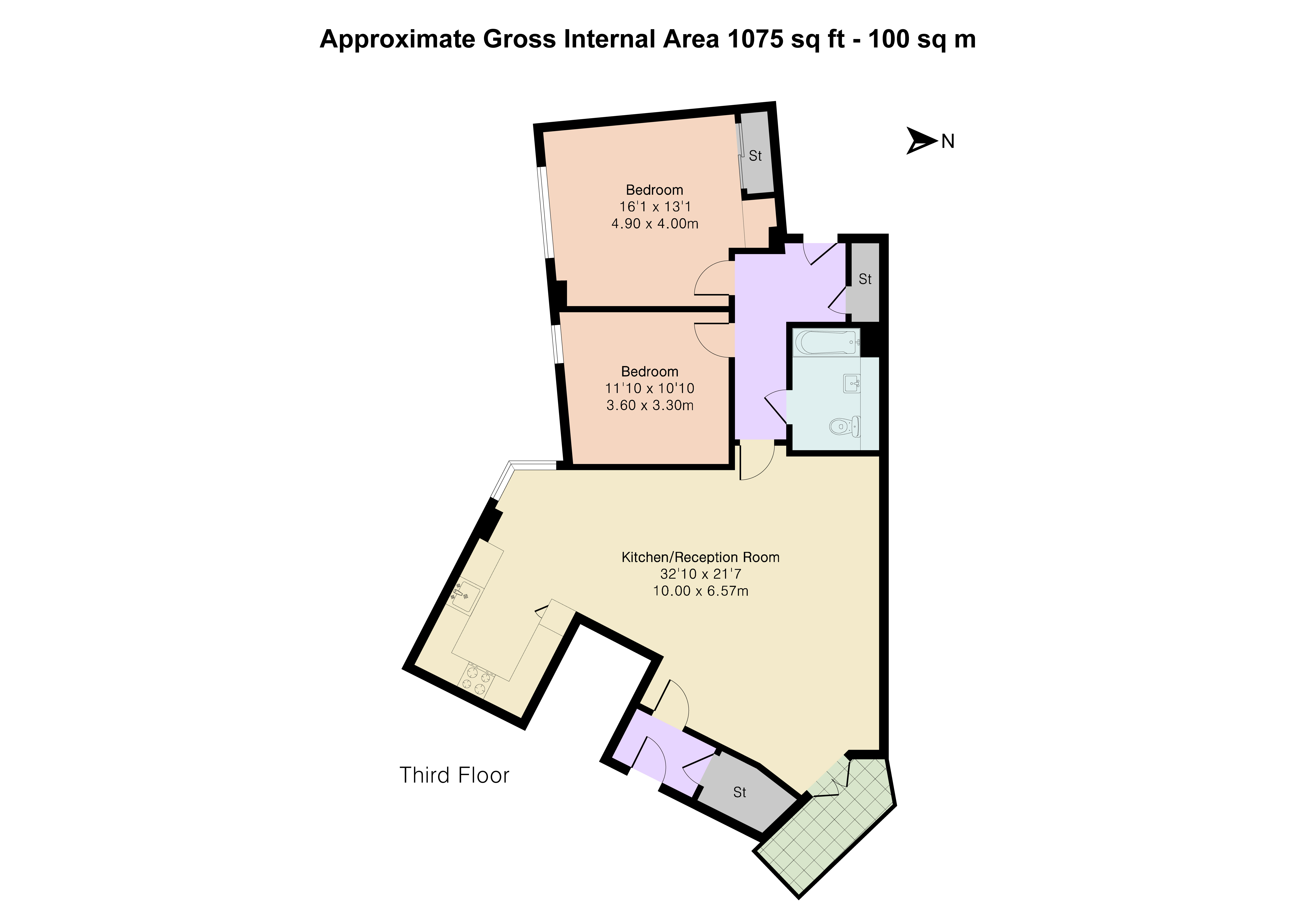 Apartment 305, 417, Wick Lane, London floorplan