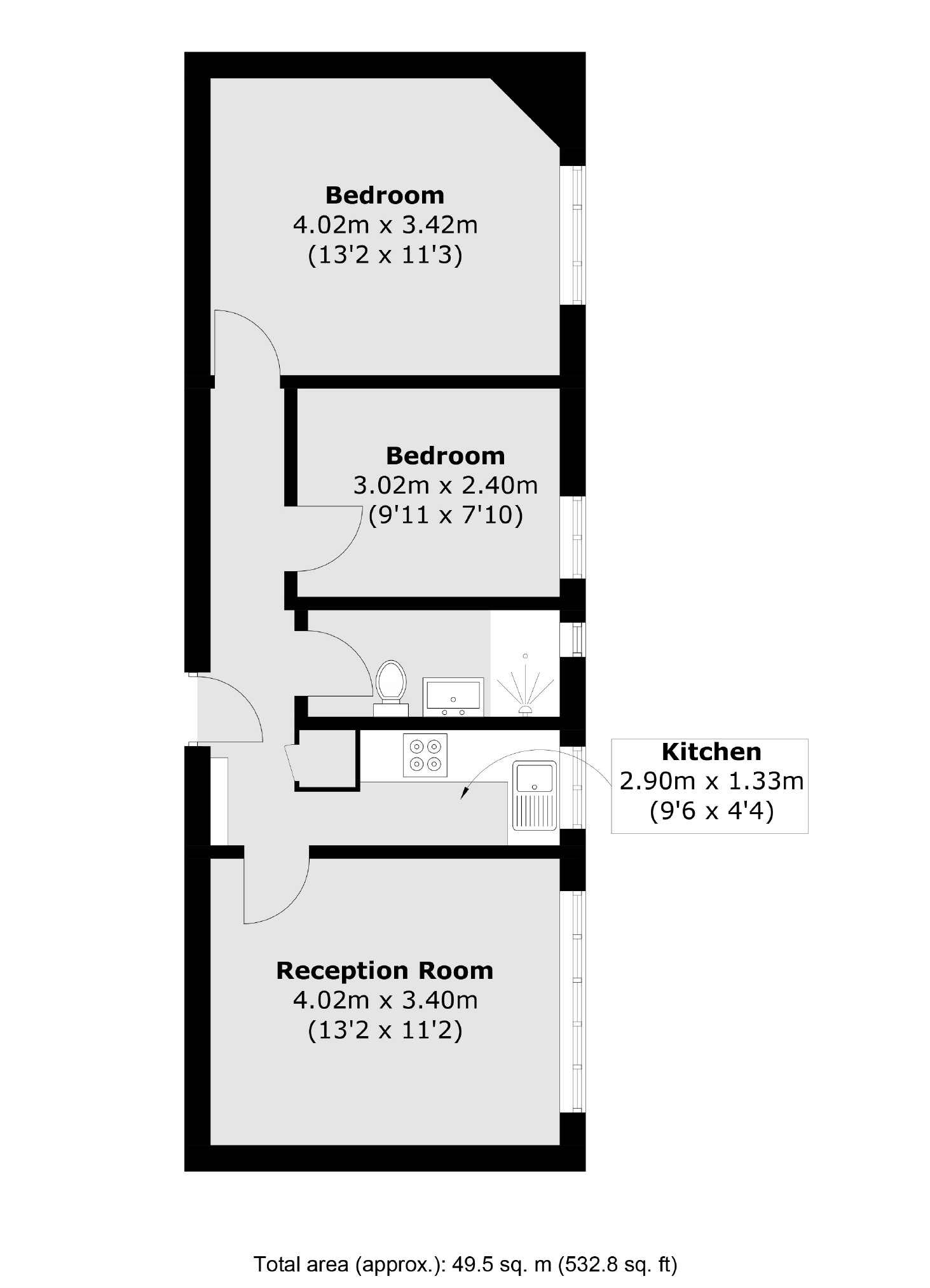 Flat 16, Sandhurst Court, Acre Lane, London floorplan