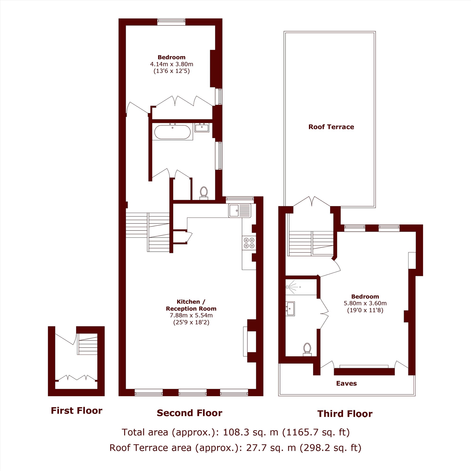 Top Floor Flat, 71, Harvist Road, London floorplan