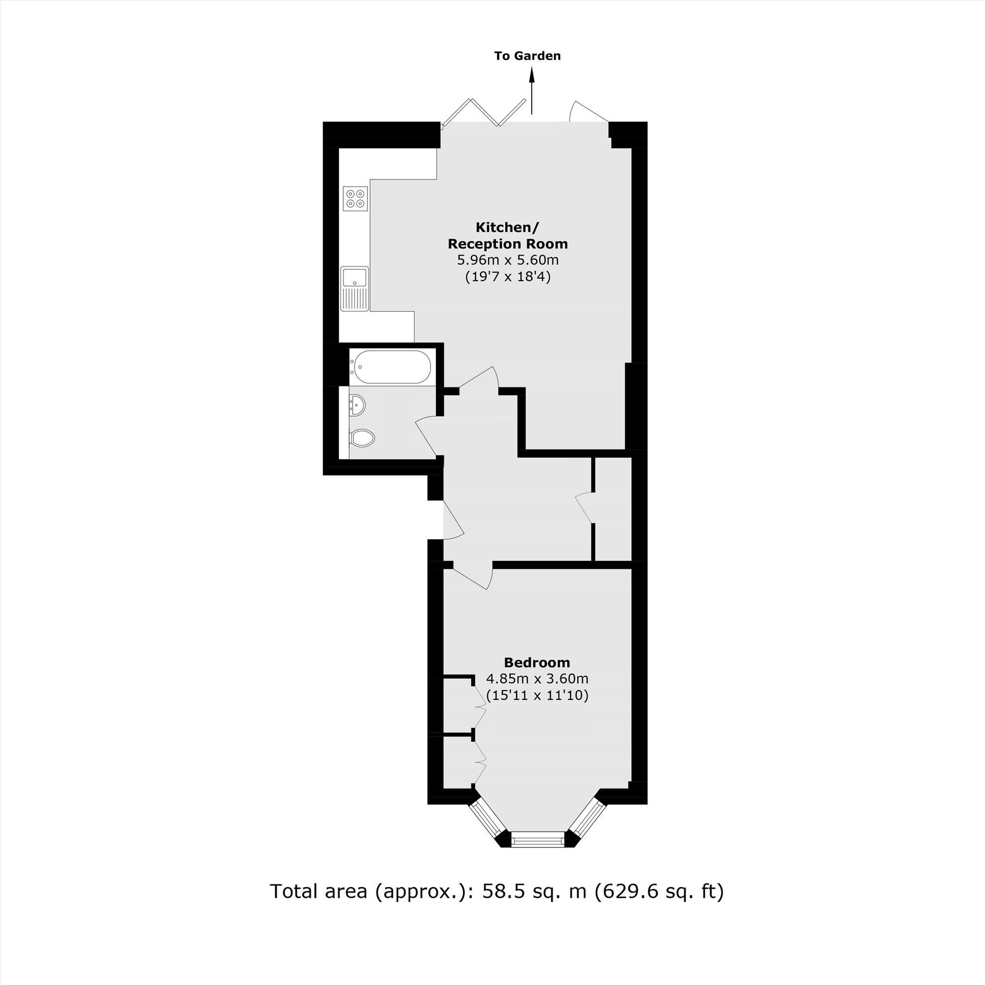 Flat 1, 37, Eaton Rise, London floorplan