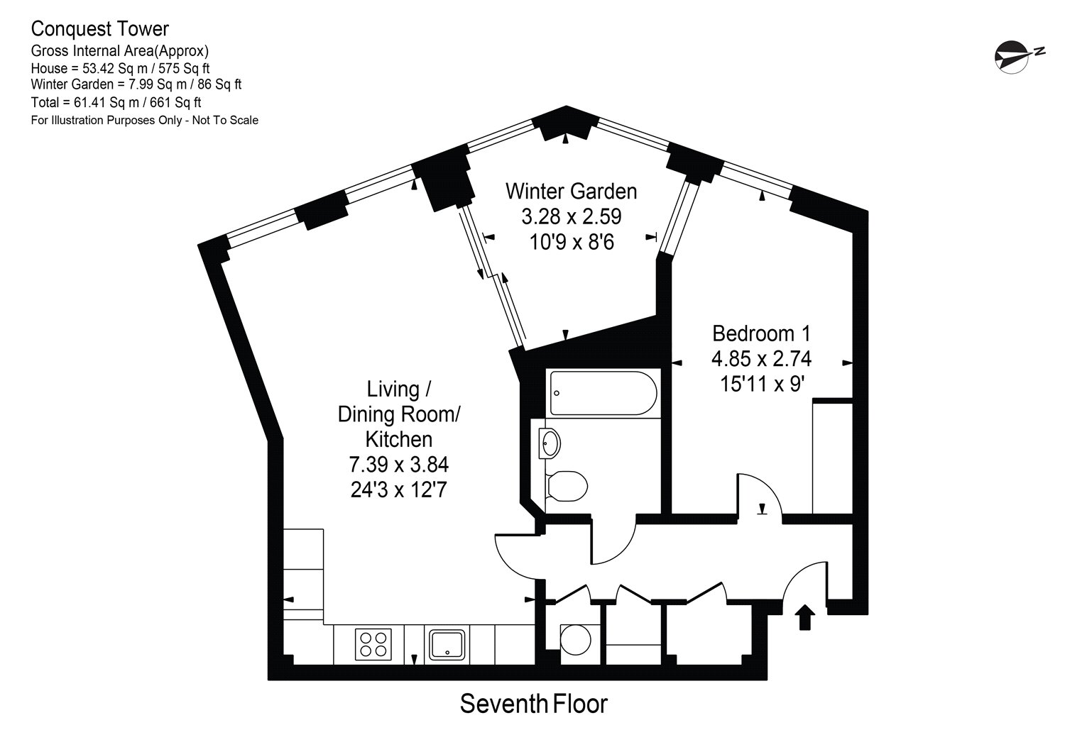 38, Conquest Tower, London floorplan